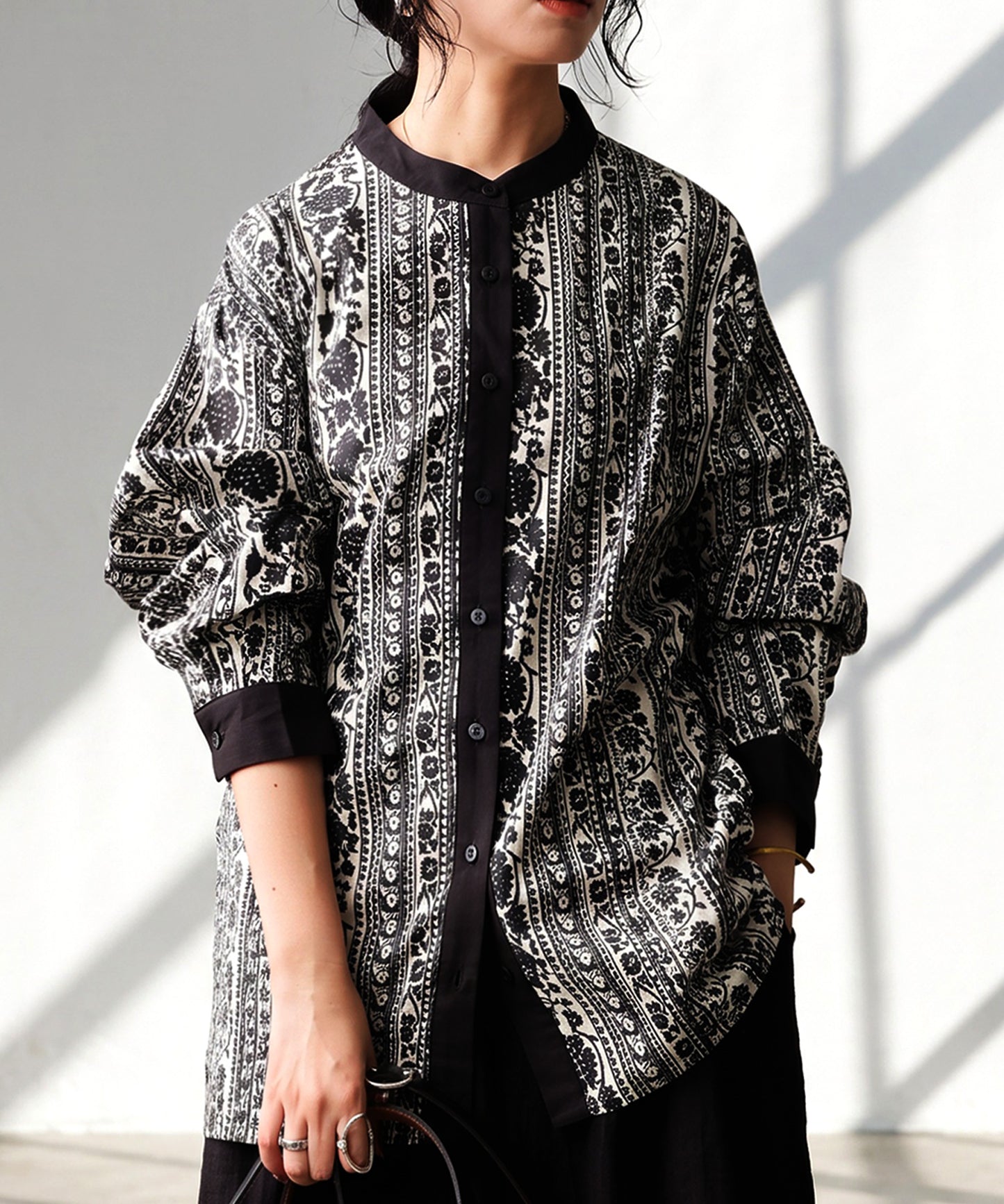 Floral Print Color Scheme Shirt Ladies