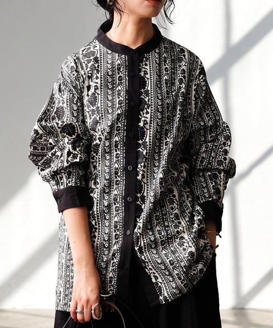 Floral Print Color Scheme Shirt Ladies