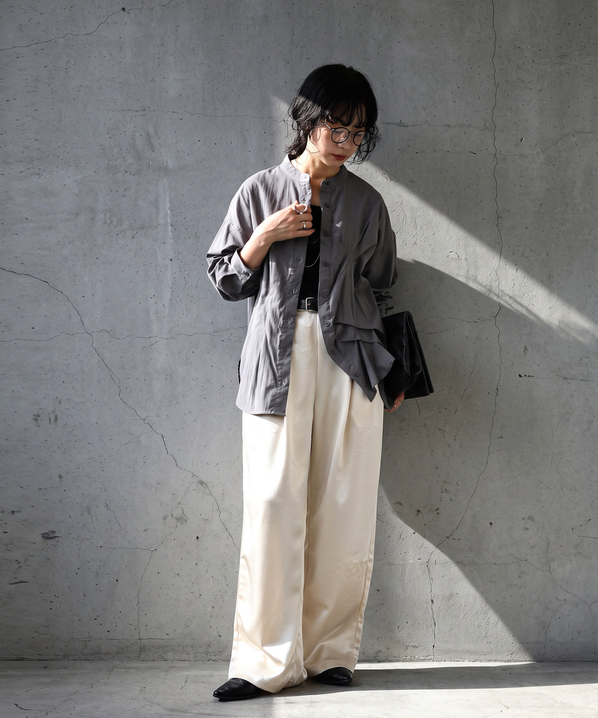 Asymmetrical Draped Ruffle Blouse Ladies