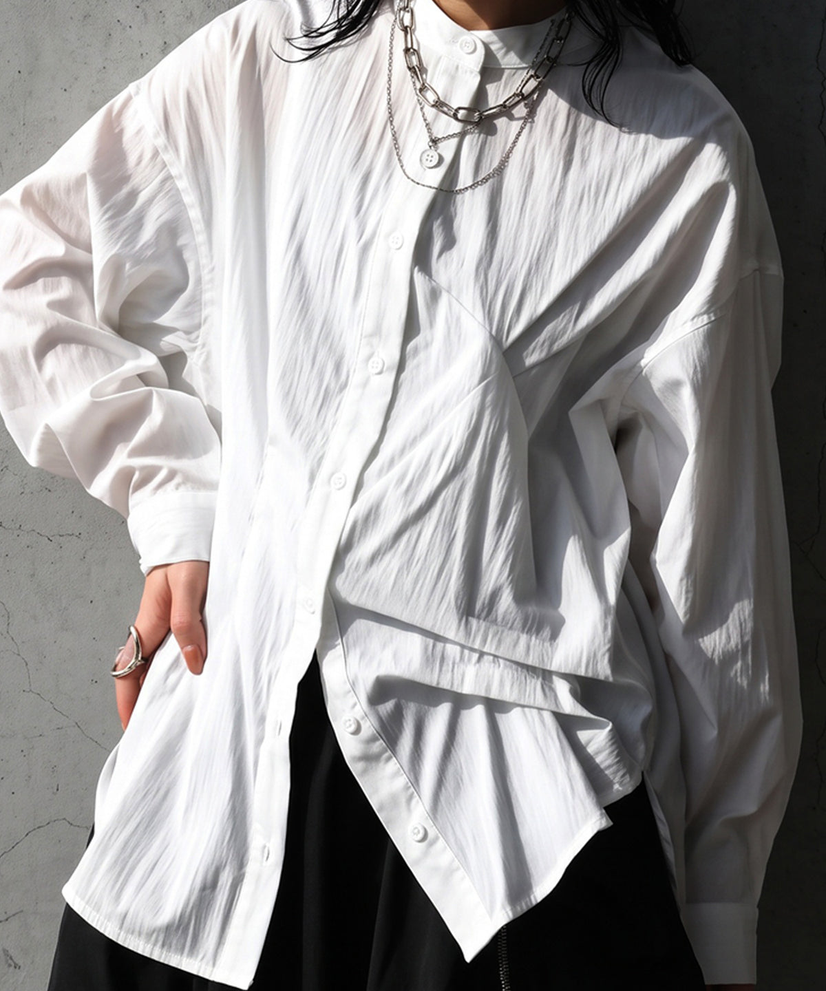 Asymmetrical Draped Ruffle Blouse Ladies