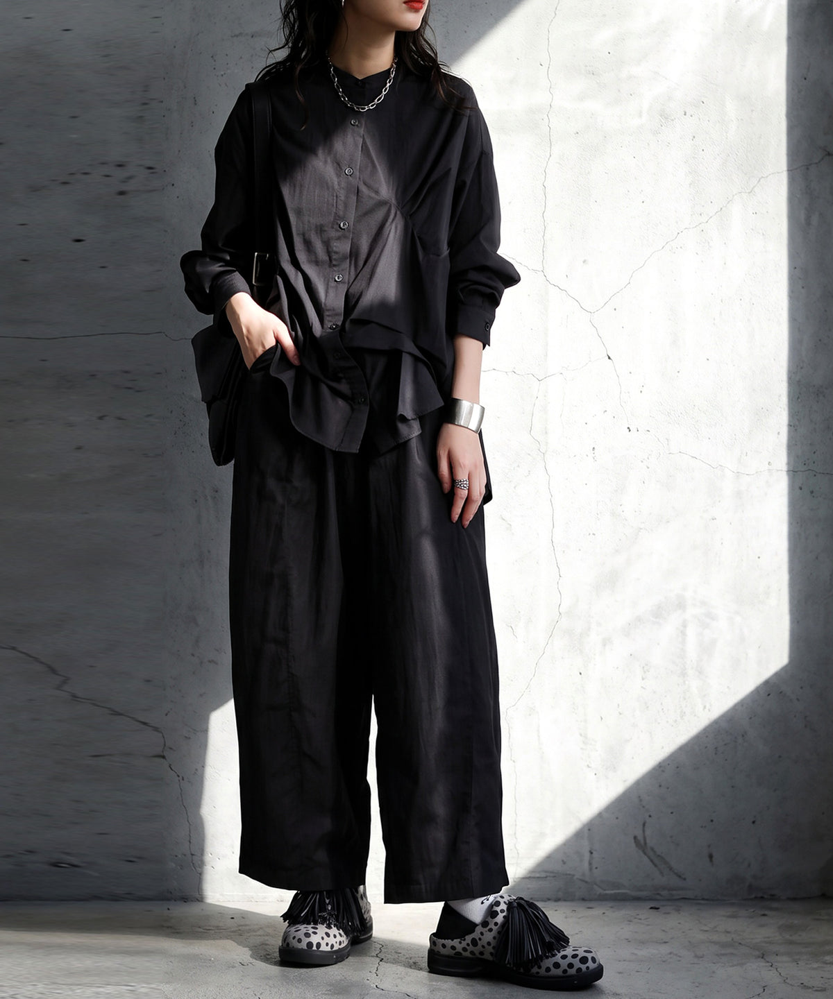 Asymmetrical Draped Ruffle Blouse Ladies