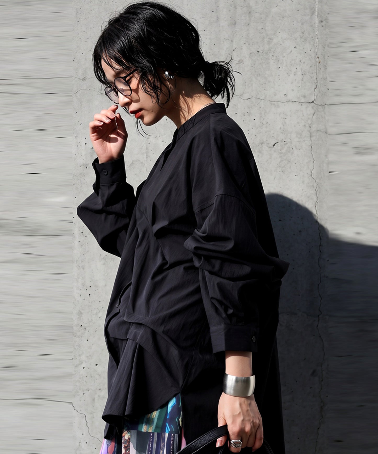 Asymmetrical Draped Ruffle Blouse Ladies