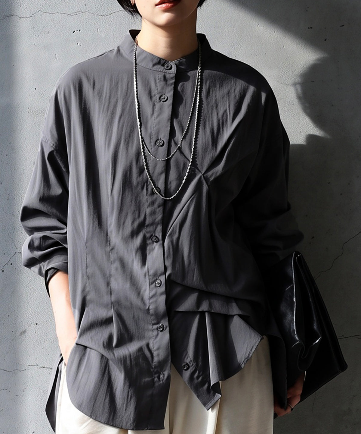 Asymmetrical Draped Ruffle Blouse Ladies