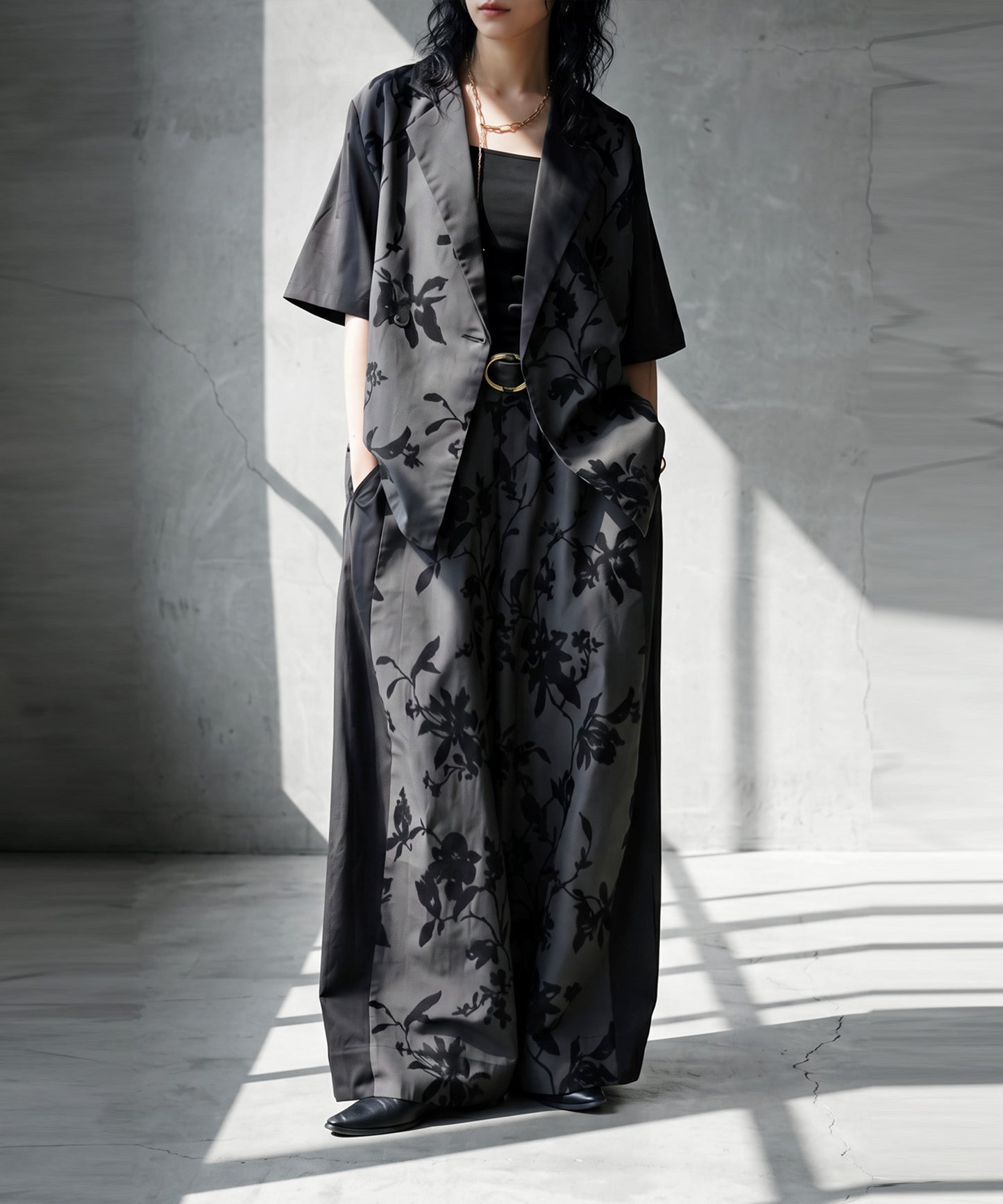 Floral Wide-Leg Pants Ladies