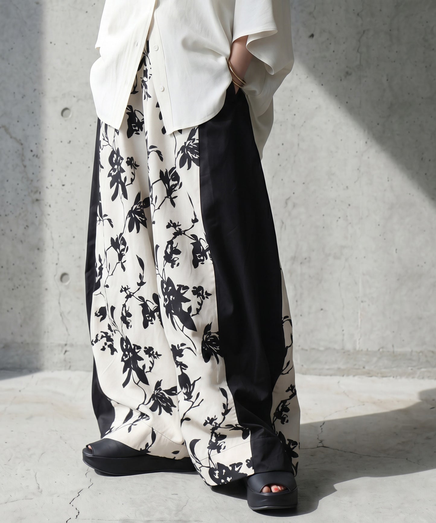 Floral Wide-Leg Pants Ladies