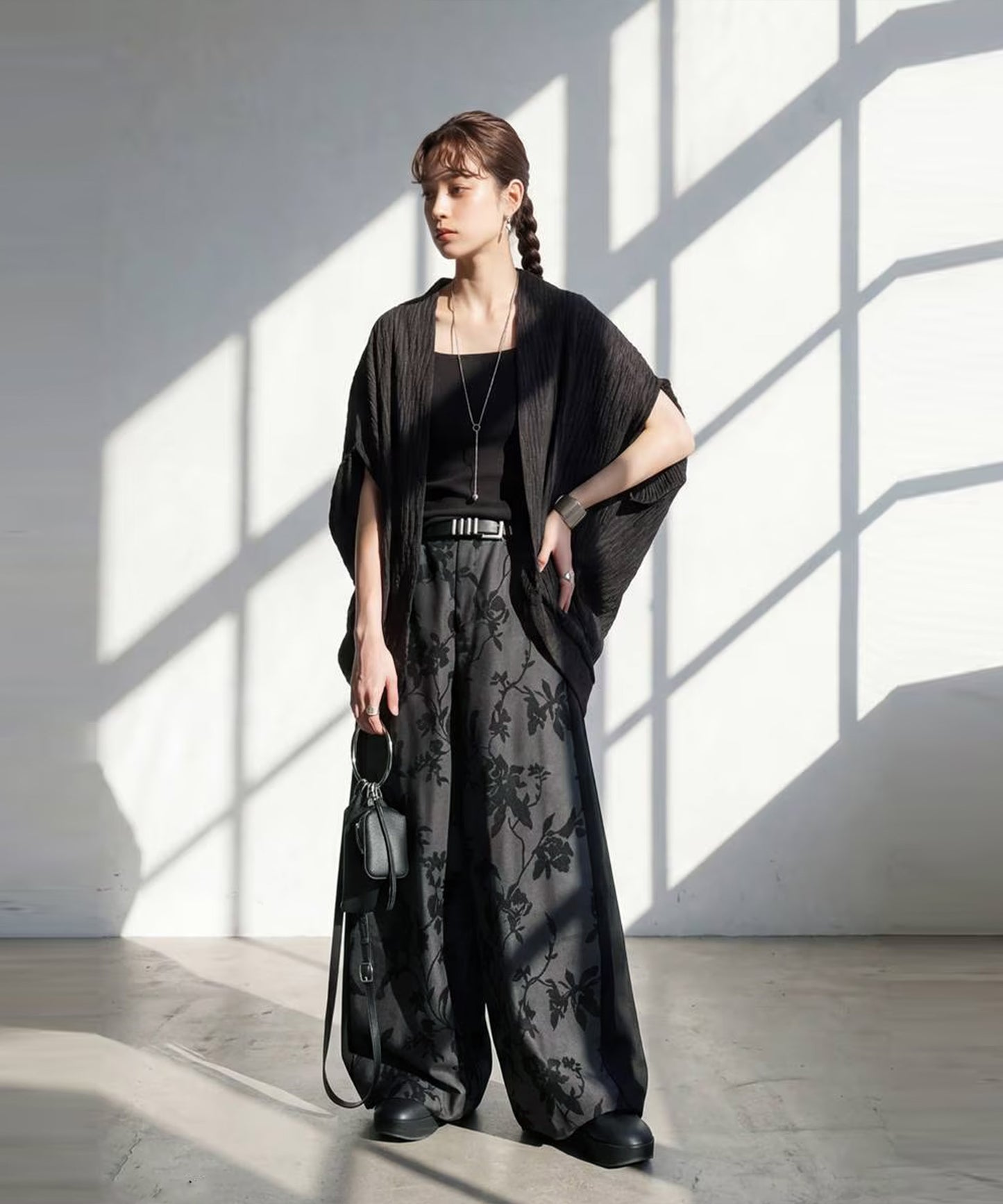 Floral Wide-Leg Pants Ladies