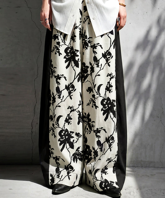 Floral Wide-Leg Pants Ladies