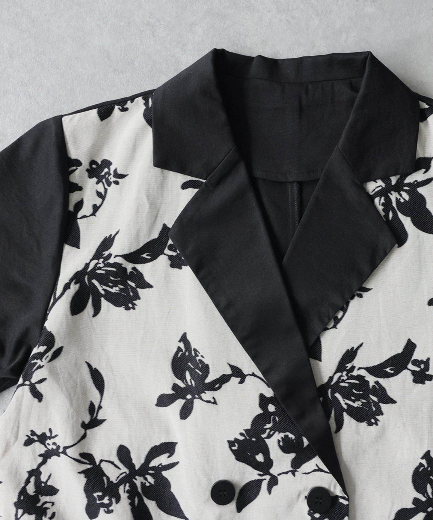 Floral Print Double-Breasted Jacket Ladies
