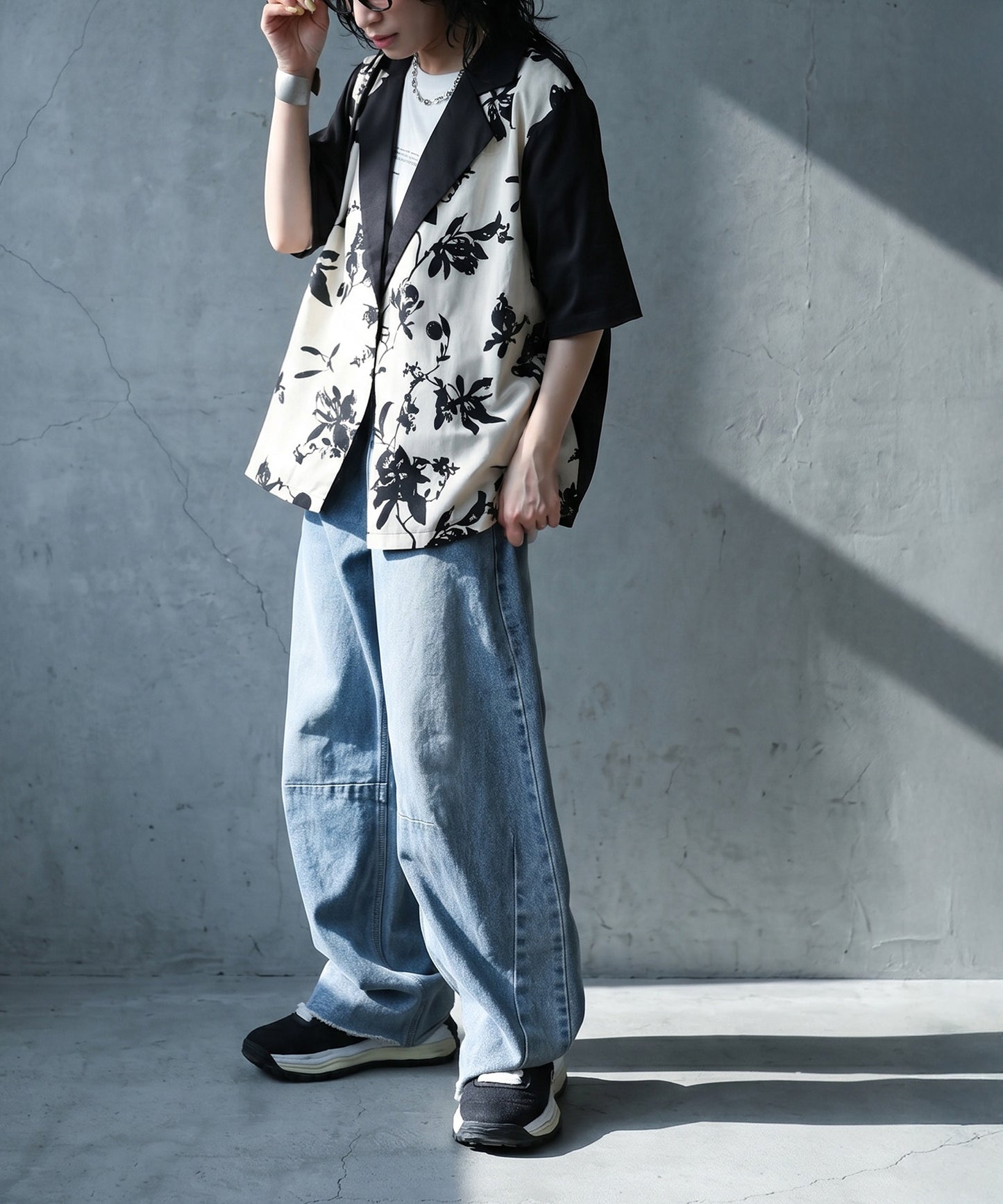 Floral Print Double-Breasted Jacket Ladies