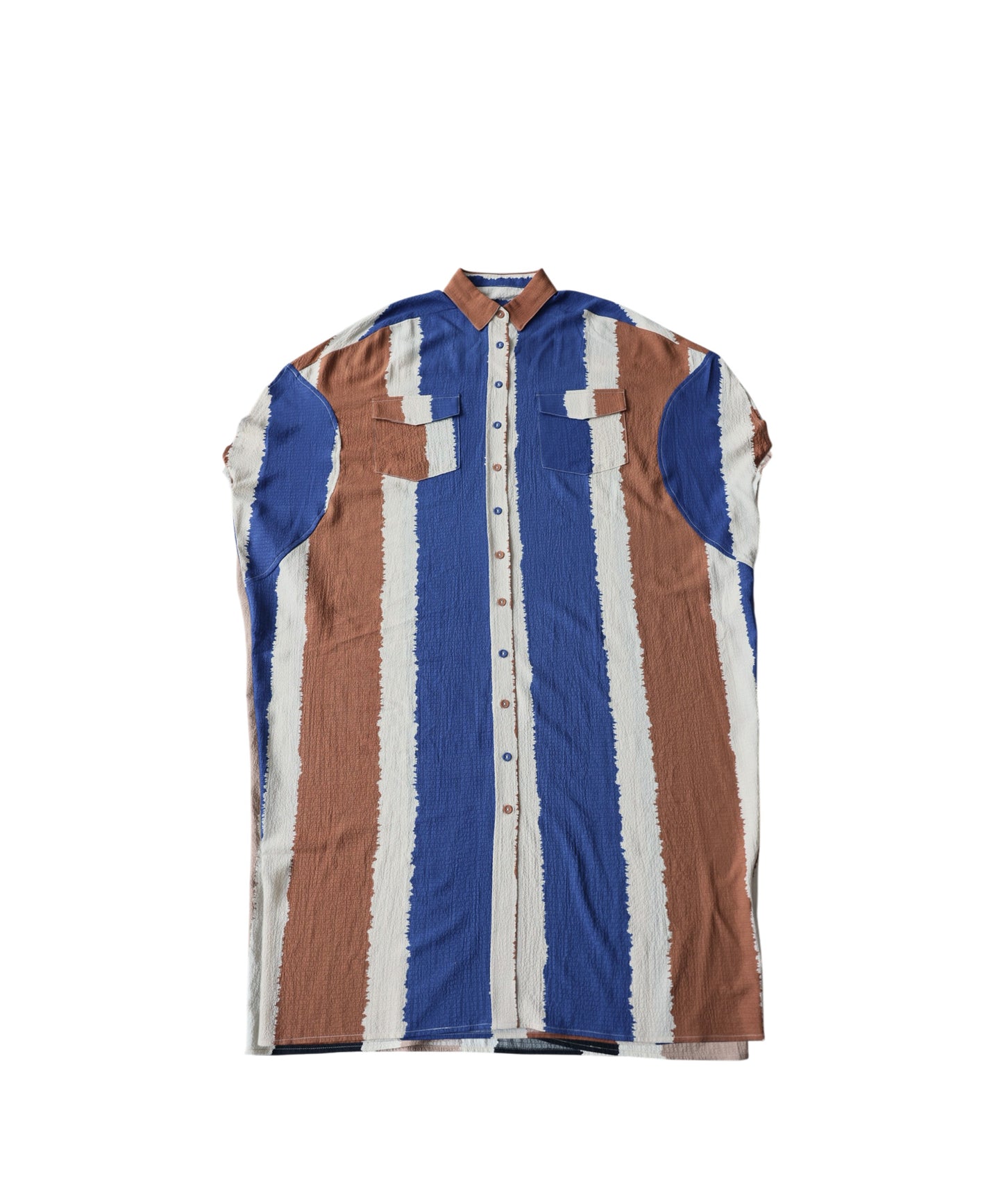 Color-Blocked Dolman Sleeve Art Print Shirt Dress Ladies