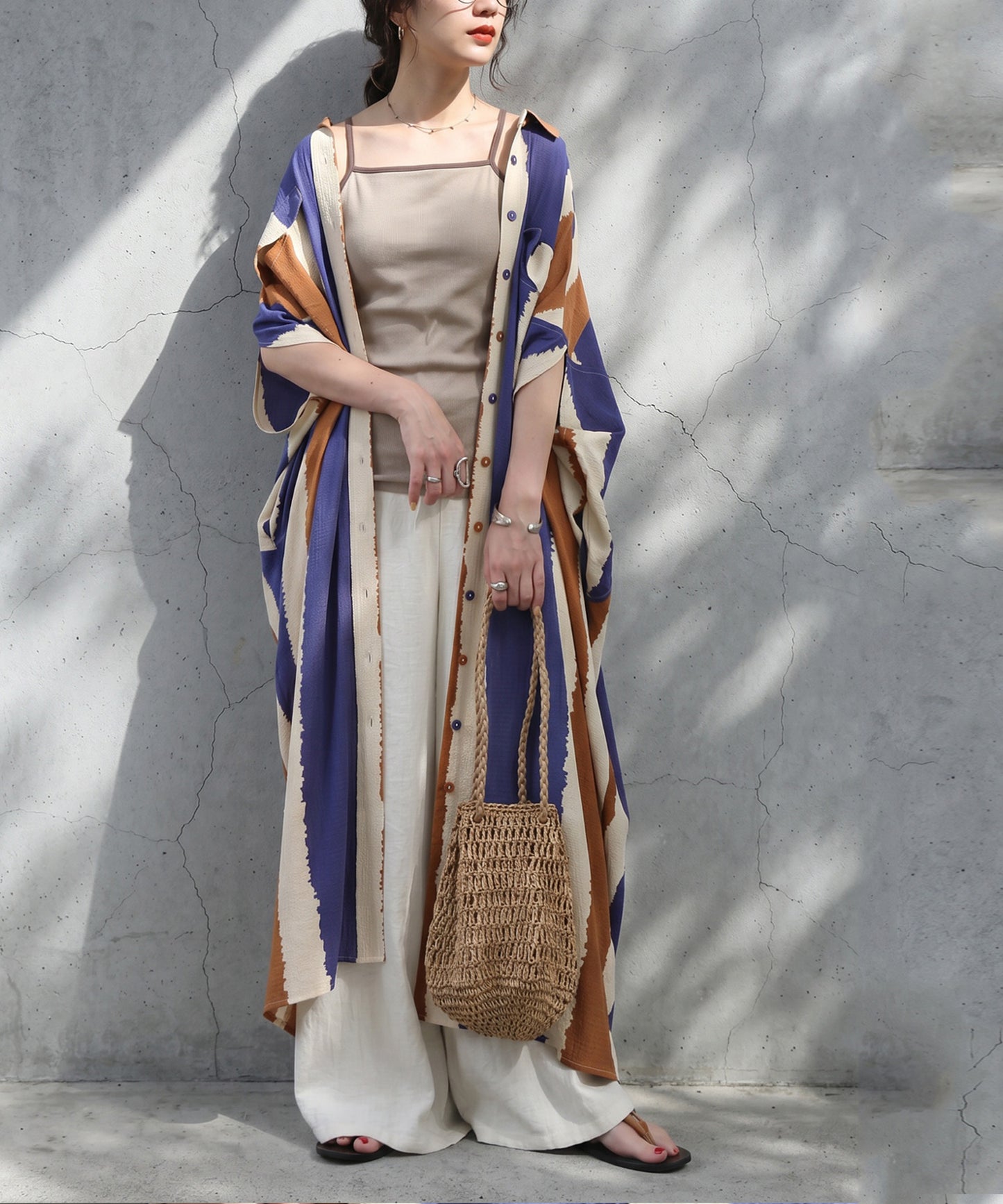 Color-Blocked Dolman Sleeve Art Print Shirt Dress Ladies