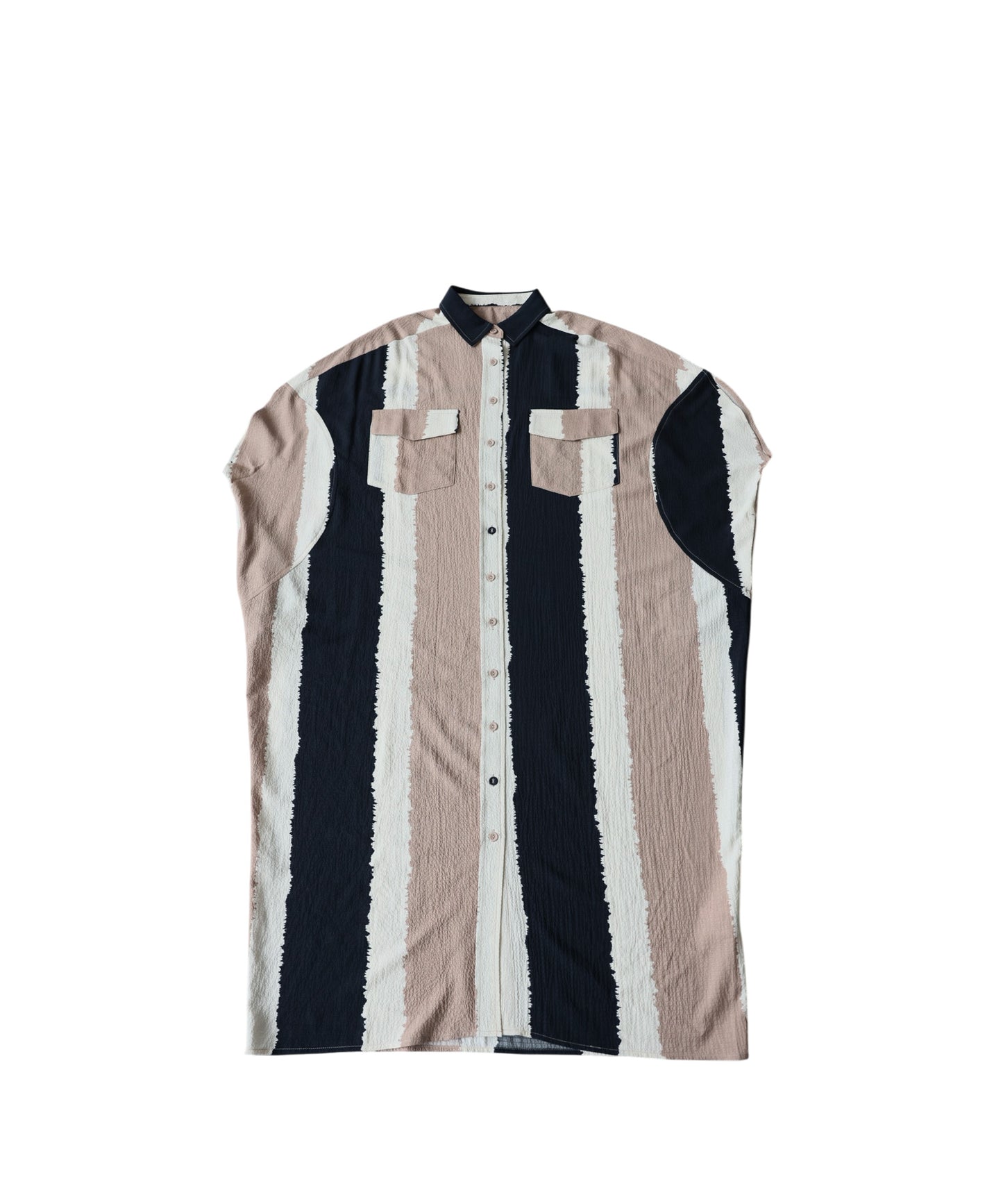 Color-Blocked Dolman Sleeve Art Print Shirt Dress Ladies