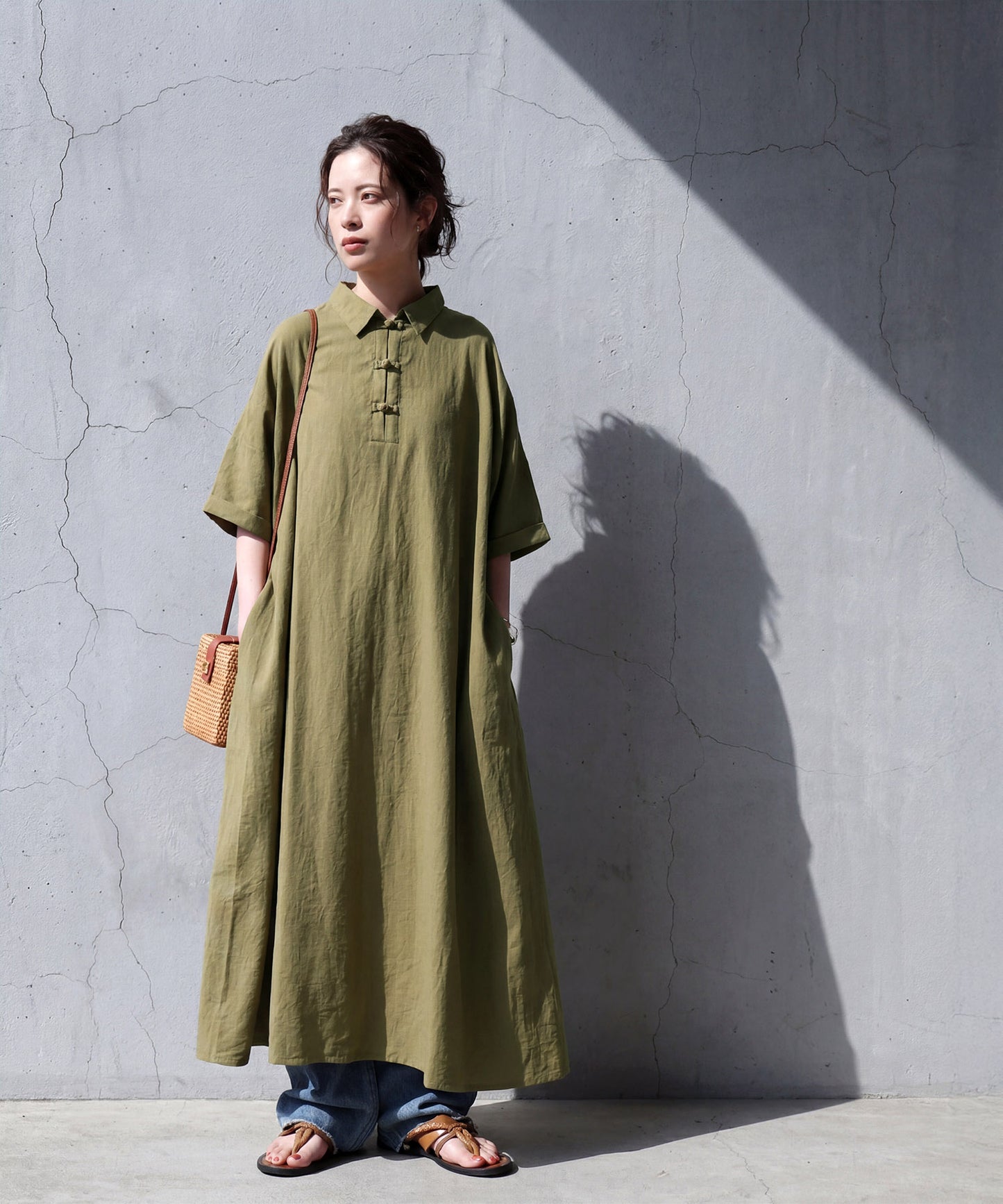 Chinese Button Long Dress Ladies
