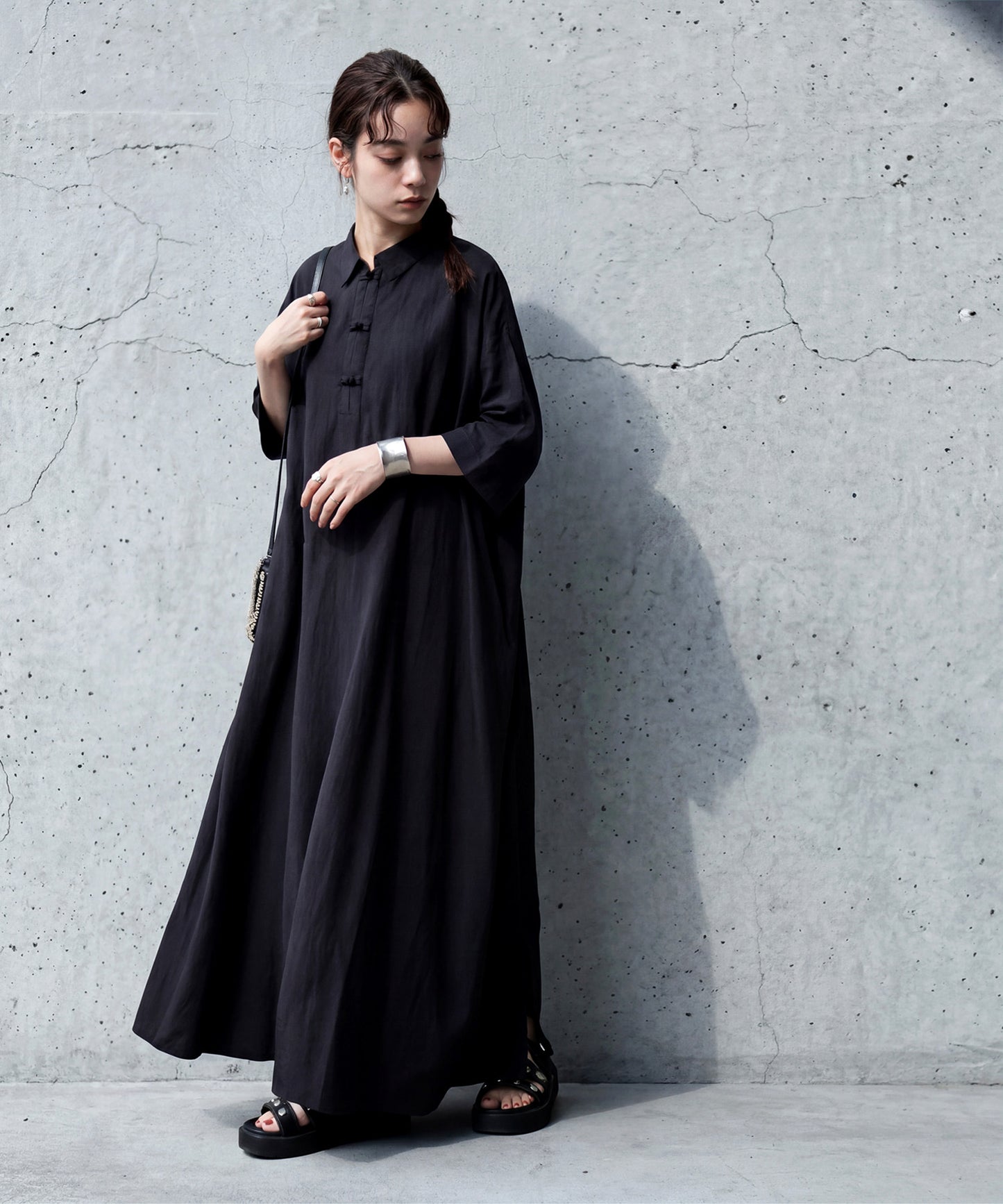 Chinese Button Long Dress Ladies