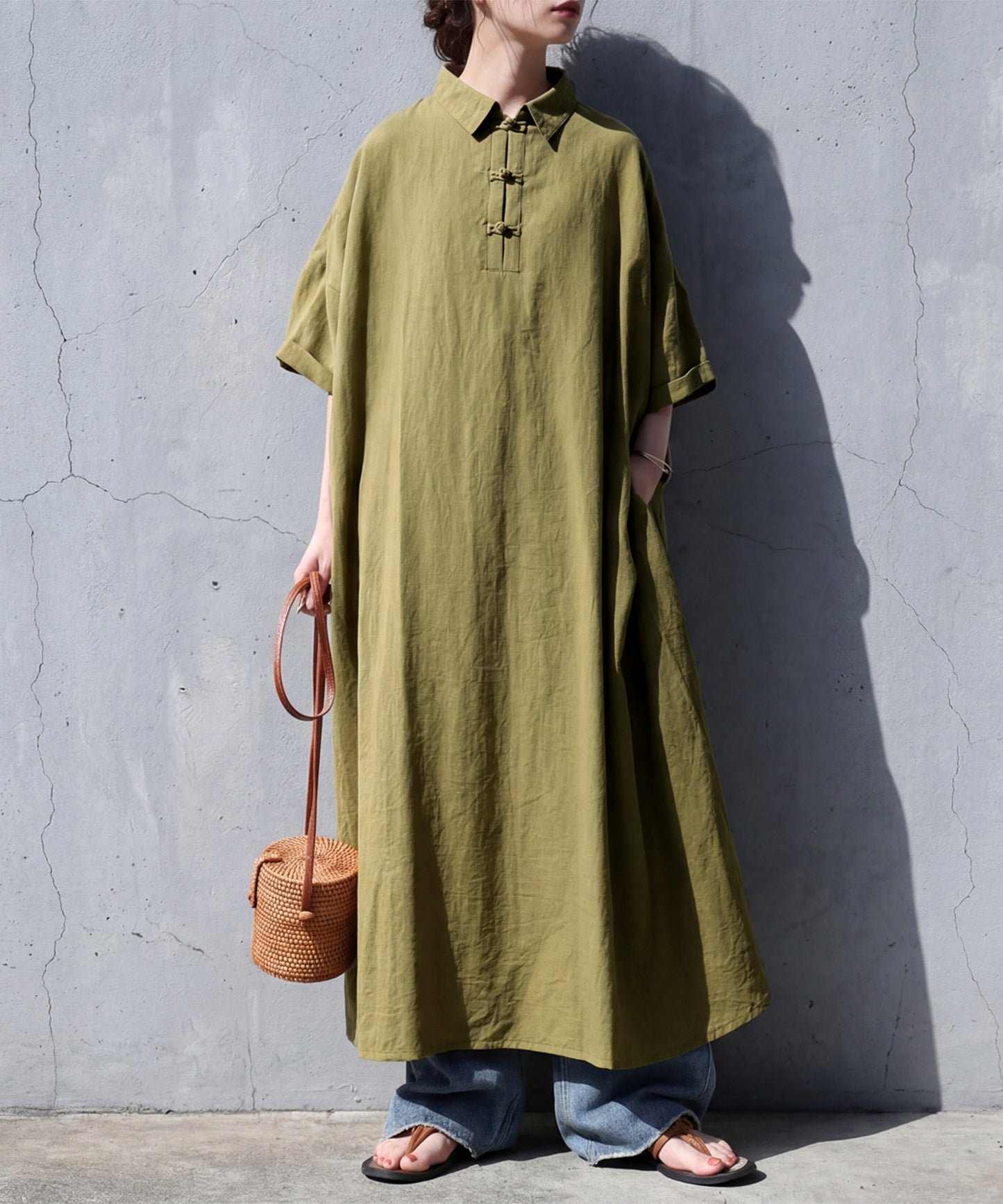 Chinese Button Long Dress Ladies