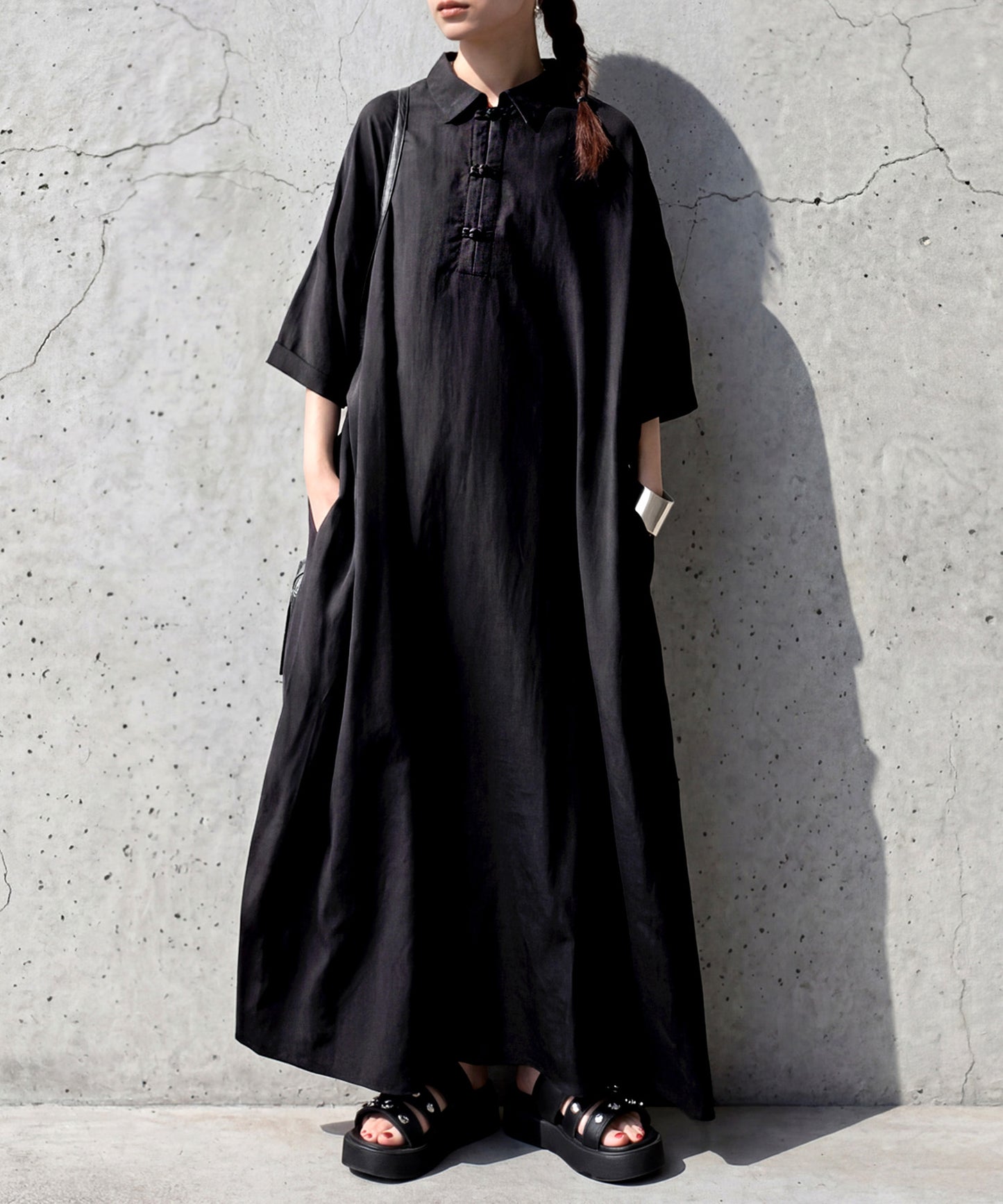 Chinese Button Long Dress Ladies