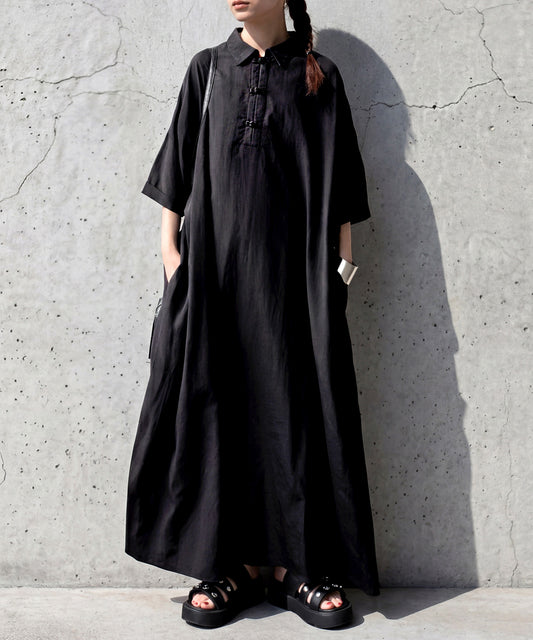 Chinese Button Long Dress Ladies