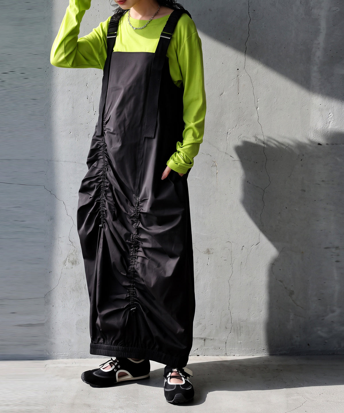 Gathered Design Drawstring Jumper Skirt Ladies