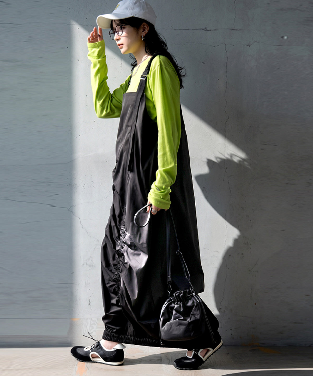 Gathered Design Drawstring Jumper Skirt Ladies