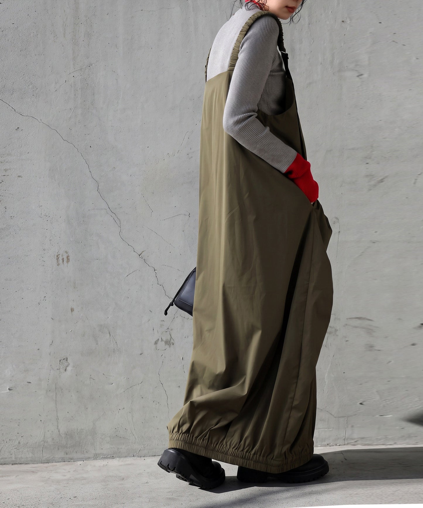 Gathered Design Drawstring Jumper Skirt Ladies