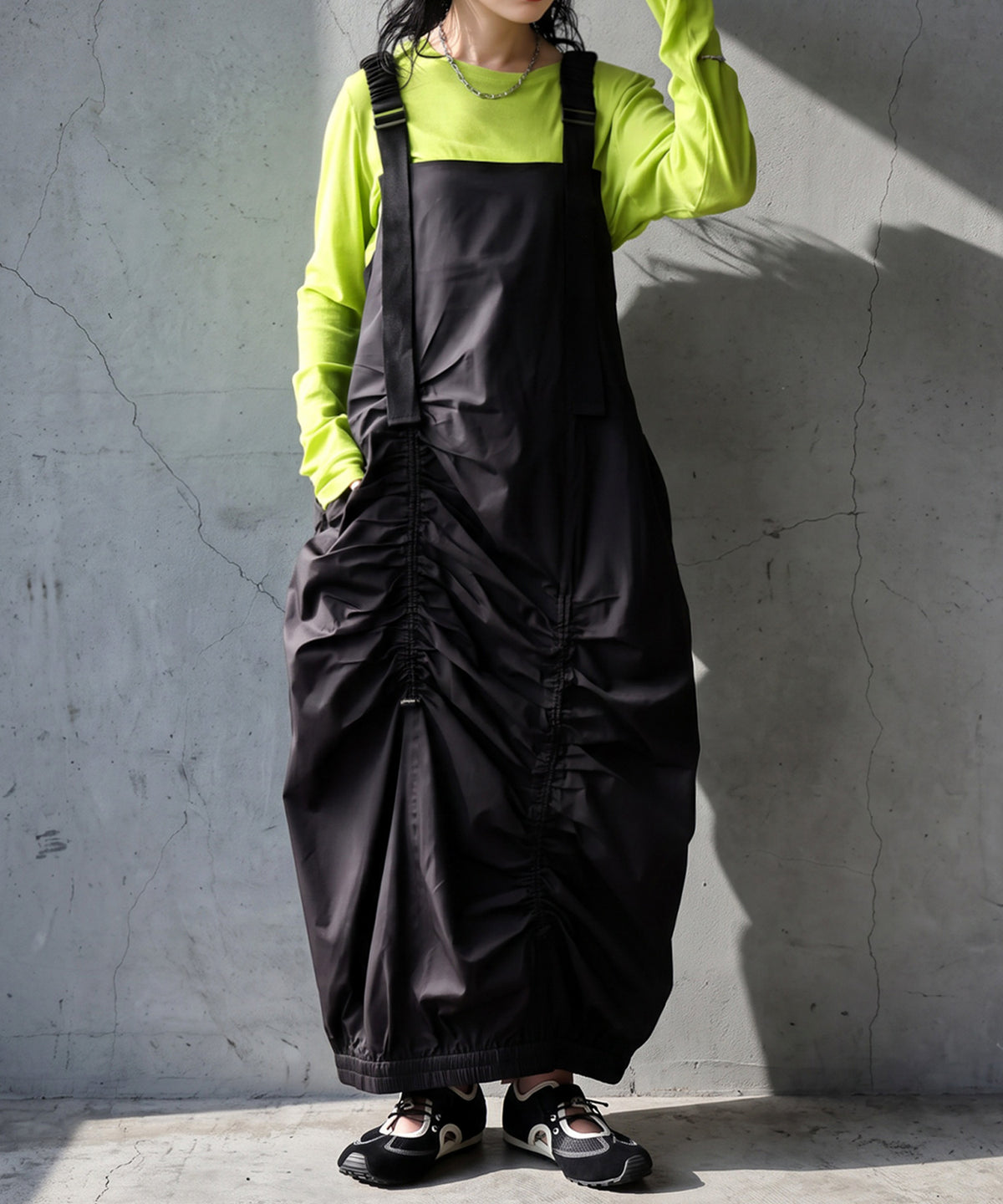 Gathered Design Drawstring Jumper Skirt Ladies