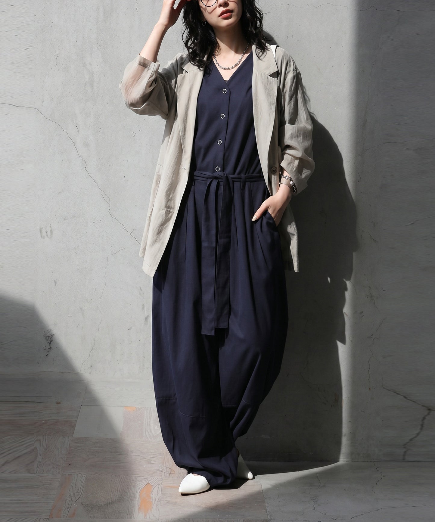 Waist Ribbon All-In-One Ladies