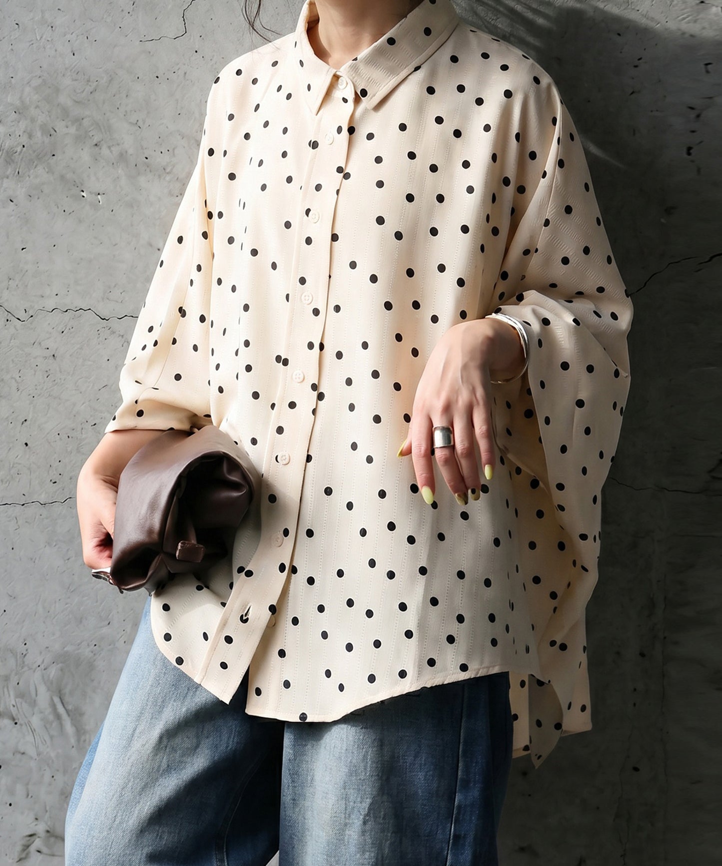 Polka Dot Dolman Shirt Ladies