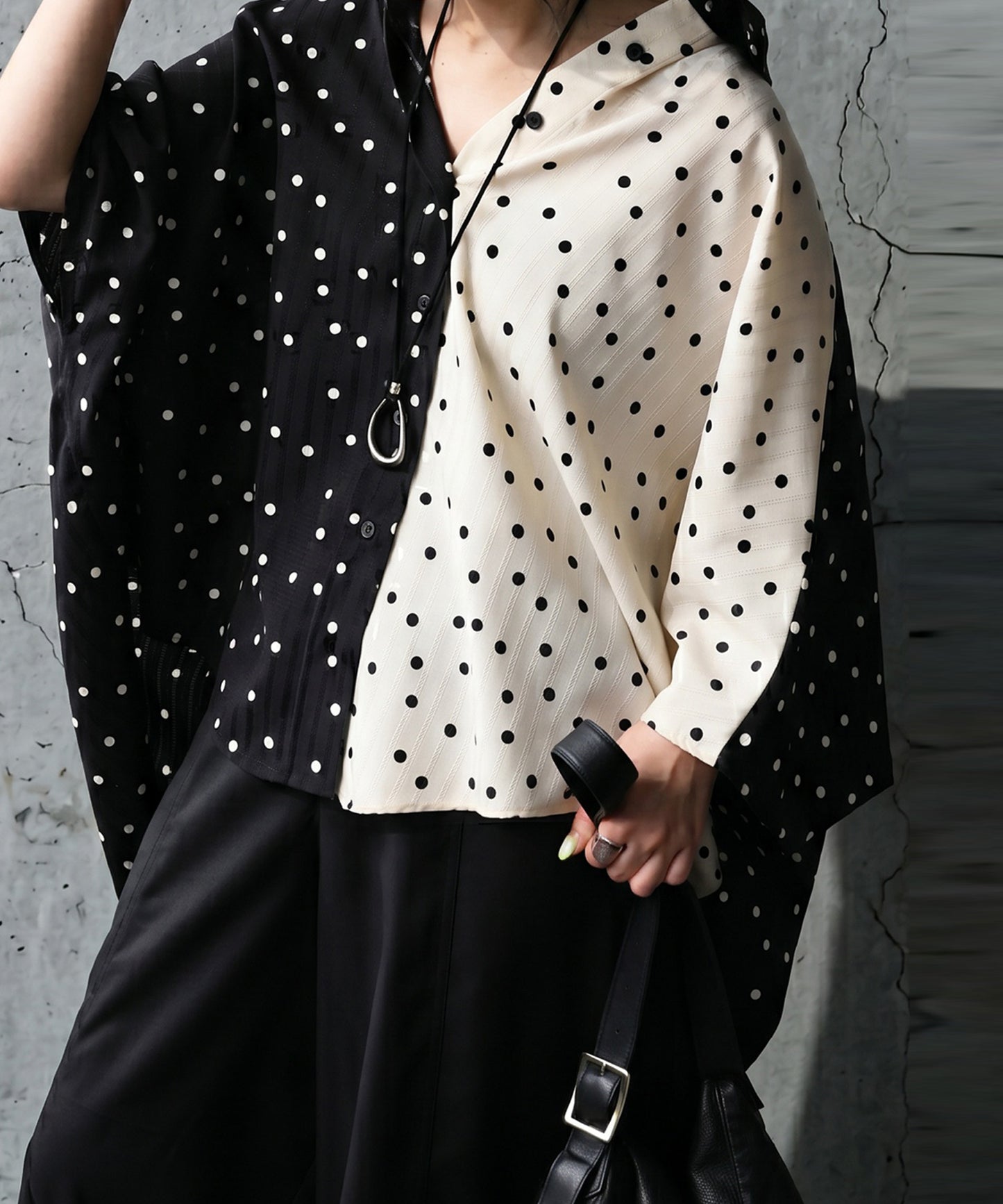 Polka Dot Dolman Shirt Ladies