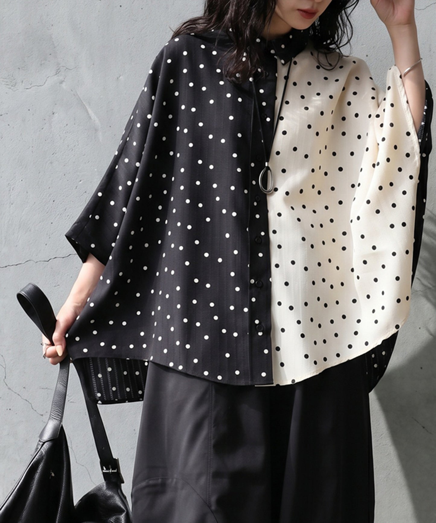 Polka Dot Dolman Shirt Ladies