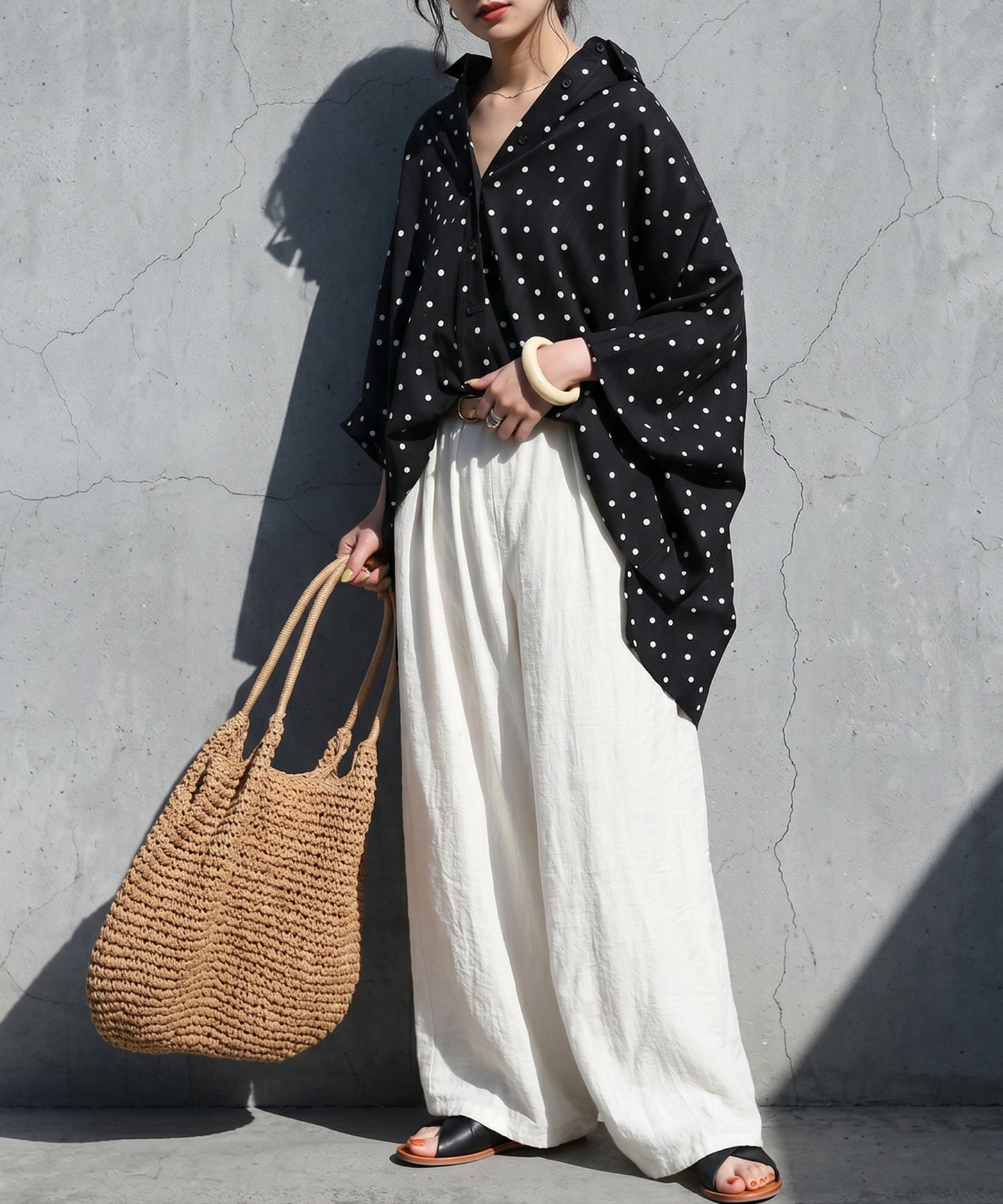 Polka Dot Dolman Shirt Ladies