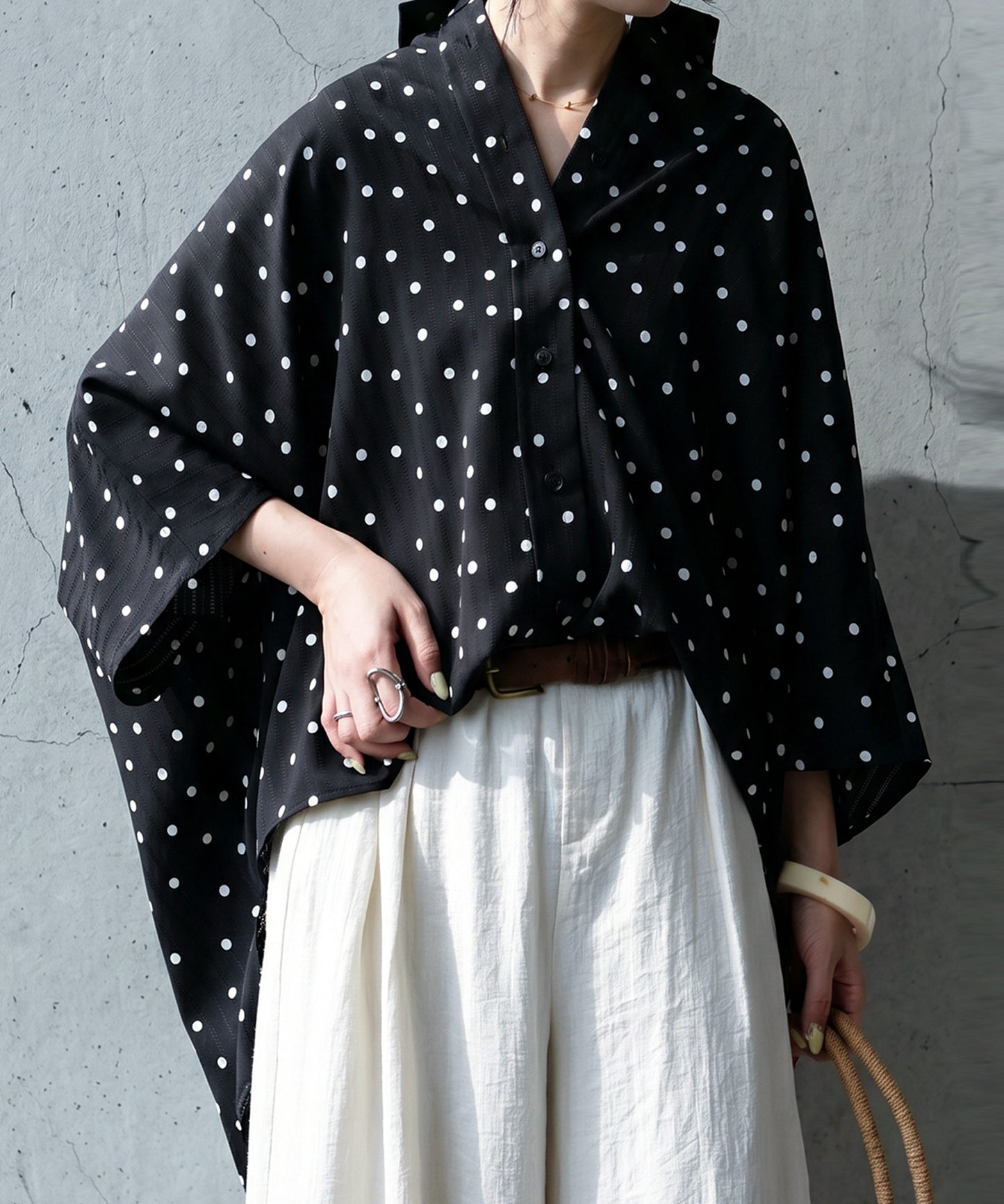 Polka Dot Dolman Shirt Ladies
