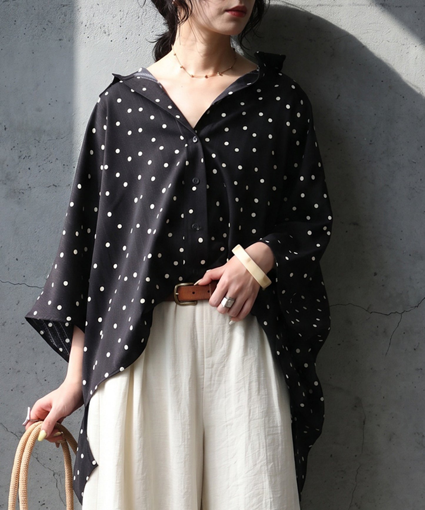 Polka Dot Dolman Shirt Ladies