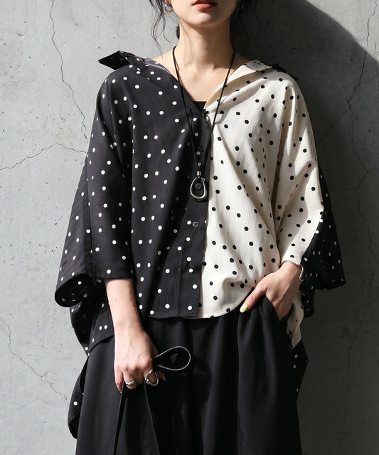 Polka Dot Dolman Shirt Ladies