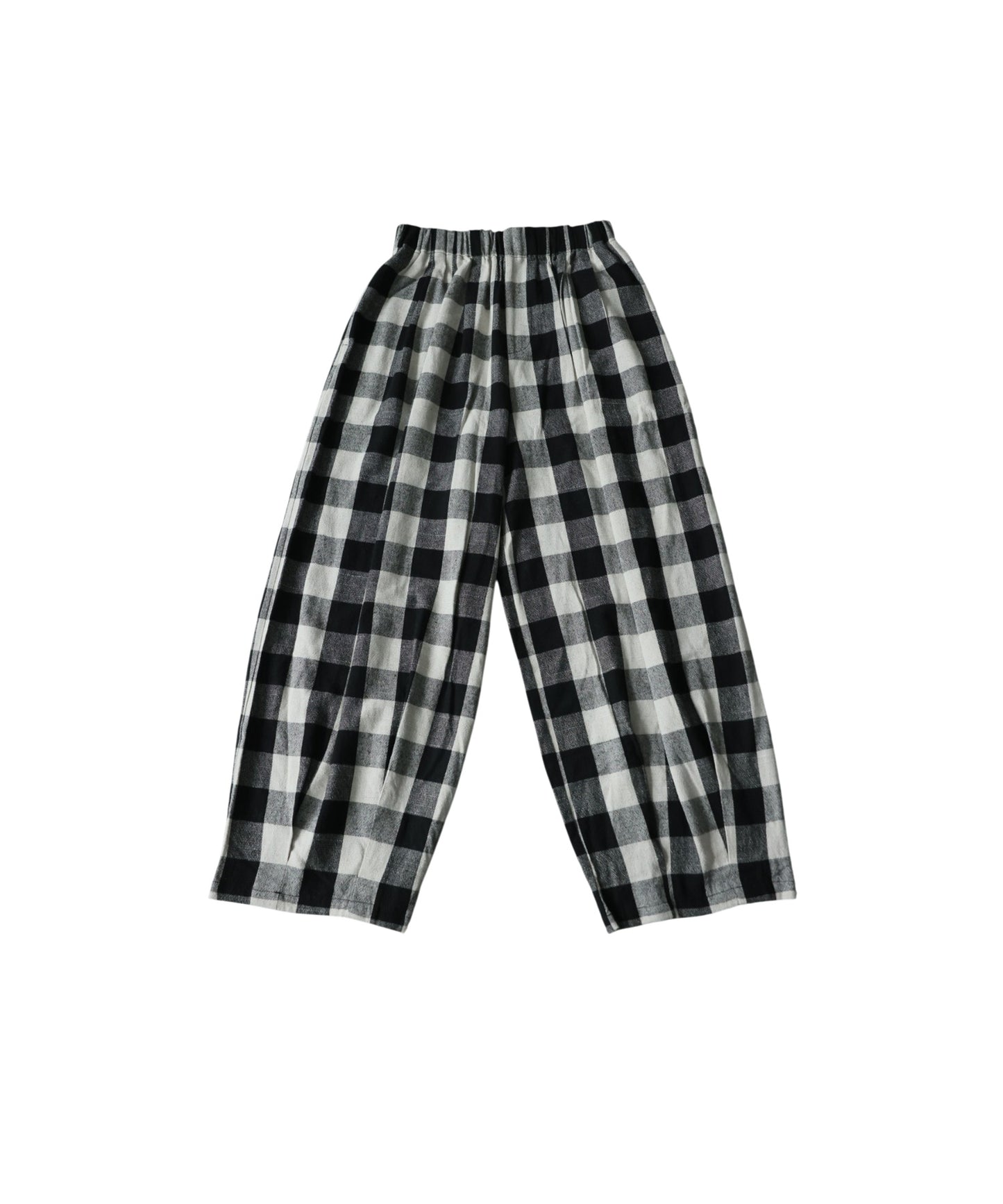 Gingham Check Wide Balloon Pants Ladies
