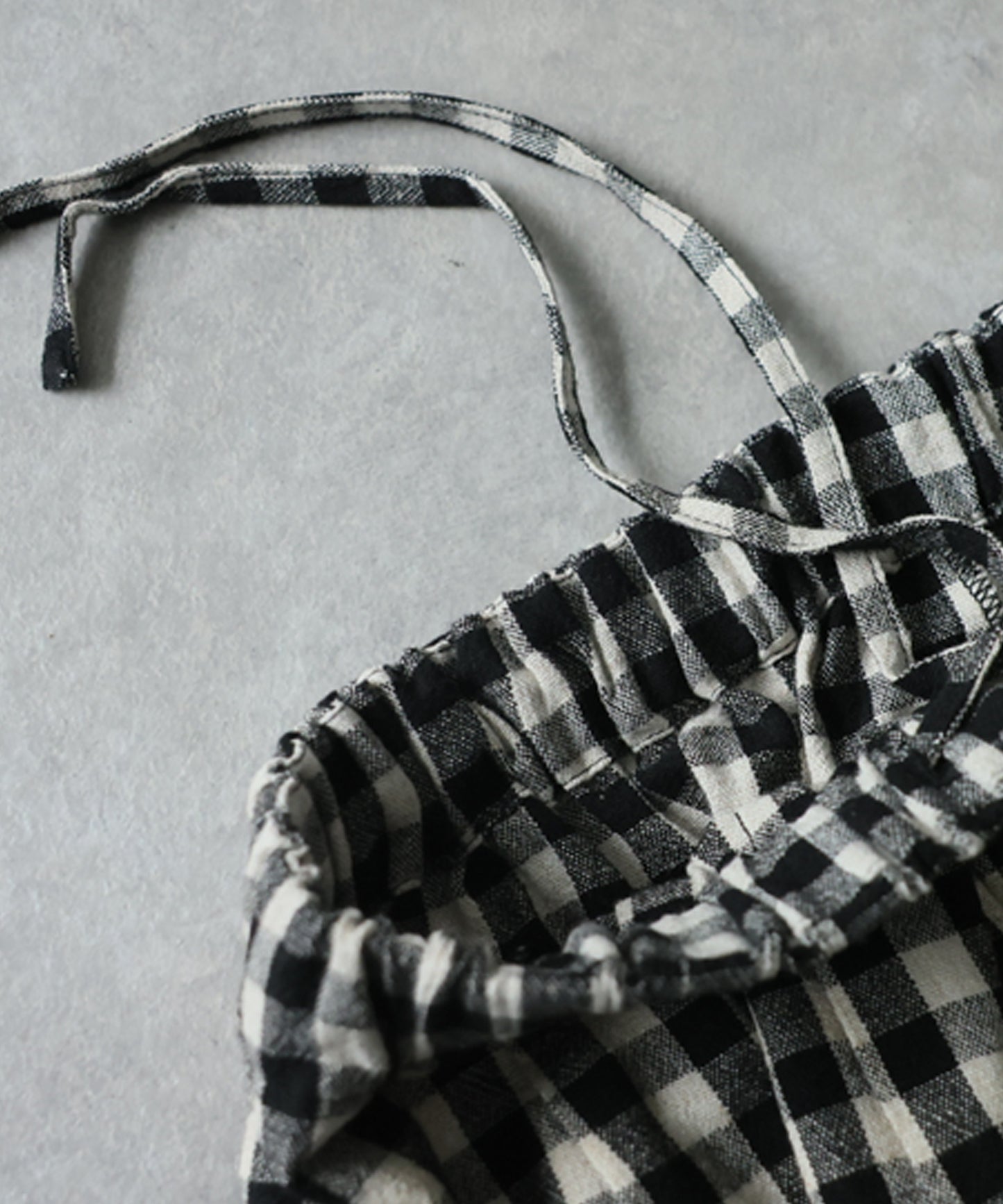 Gingham Check Wide Balloon Pants Ladies