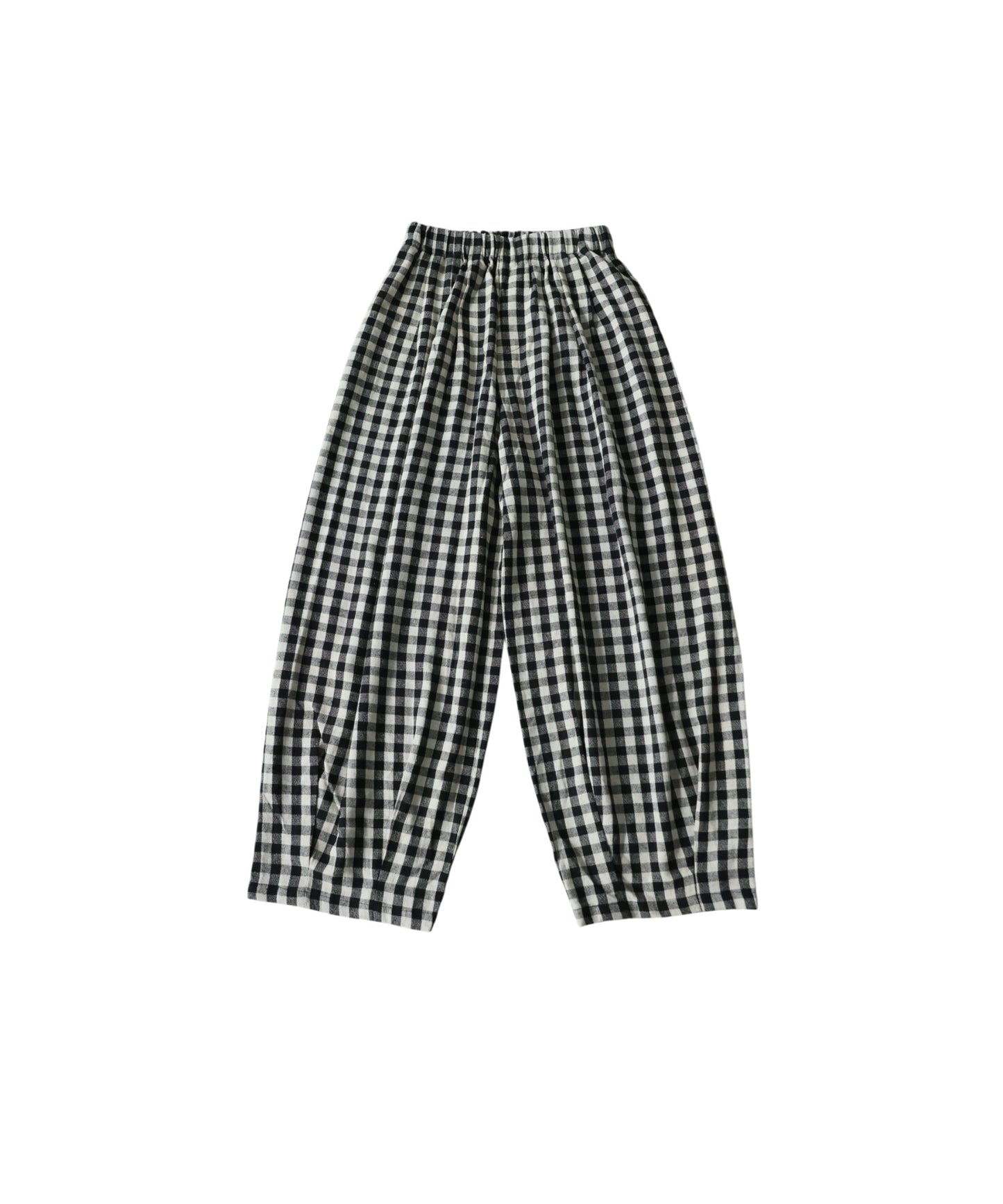 Gingham Check Wide Balloon Pants Ladies