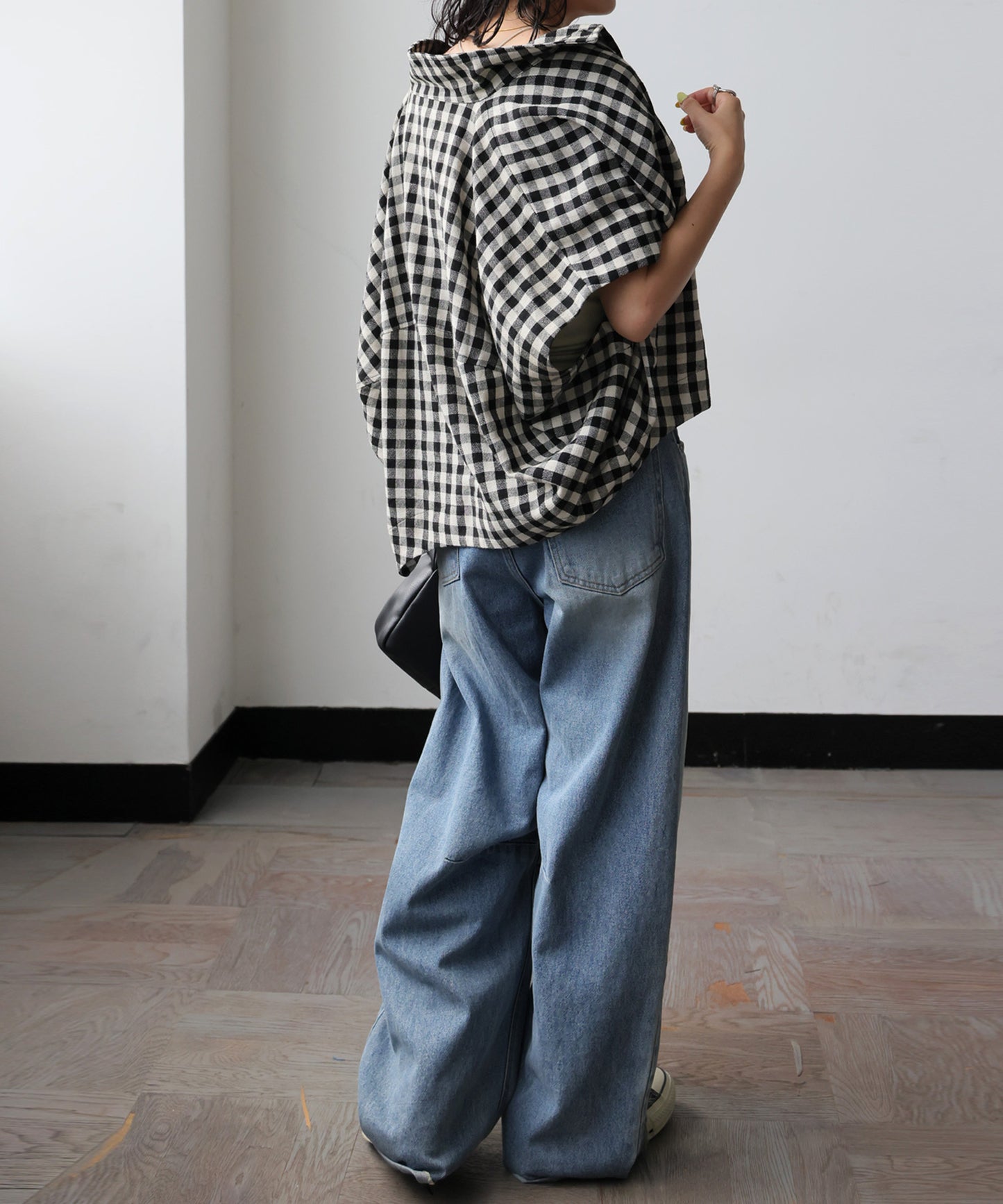 Gingham Check Dolman Shirt Ladies