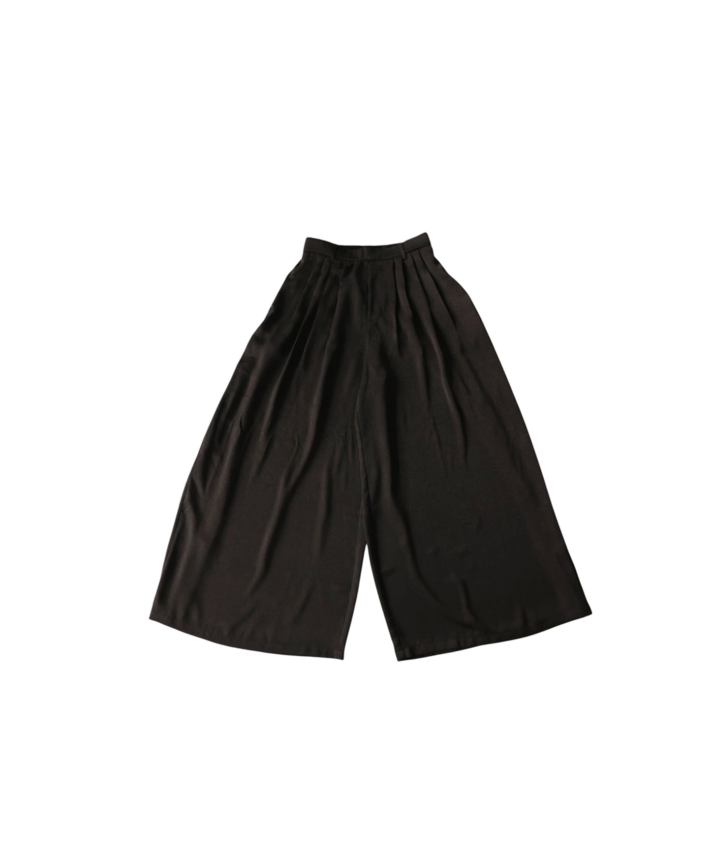 Satin-Like Draped Wide-Leg Pants Ladies