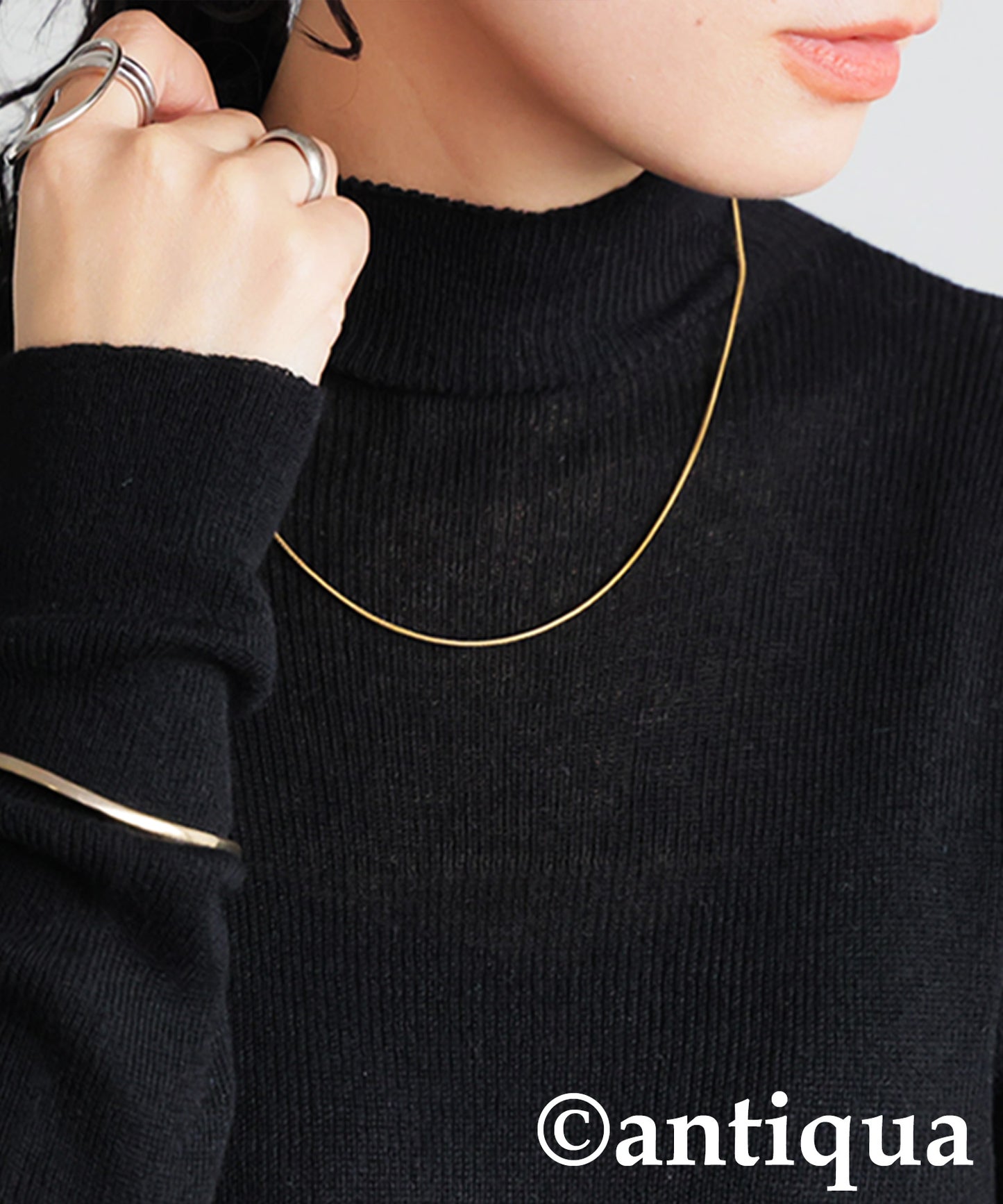 Wool Blend High Neck Knit Ladies