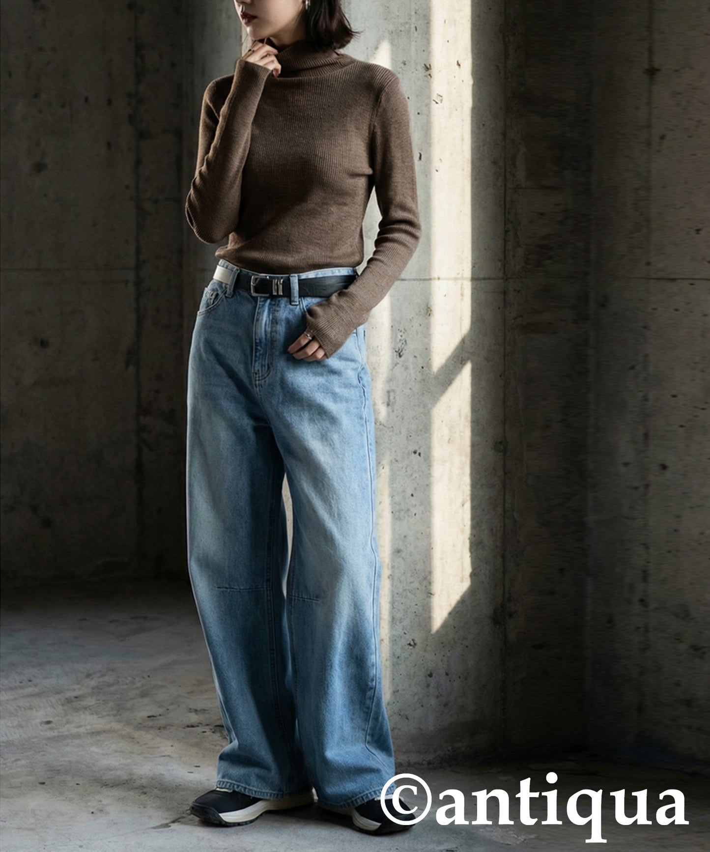 Wool Blend High Neck Knit Ladies