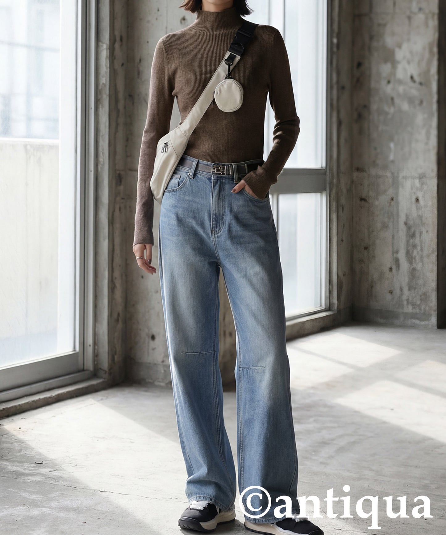 Wool Blend High Neck Knit Ladies