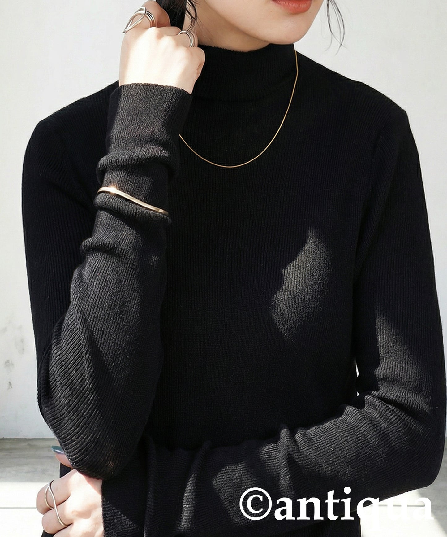 Wool Blend High Neck Knit Ladies