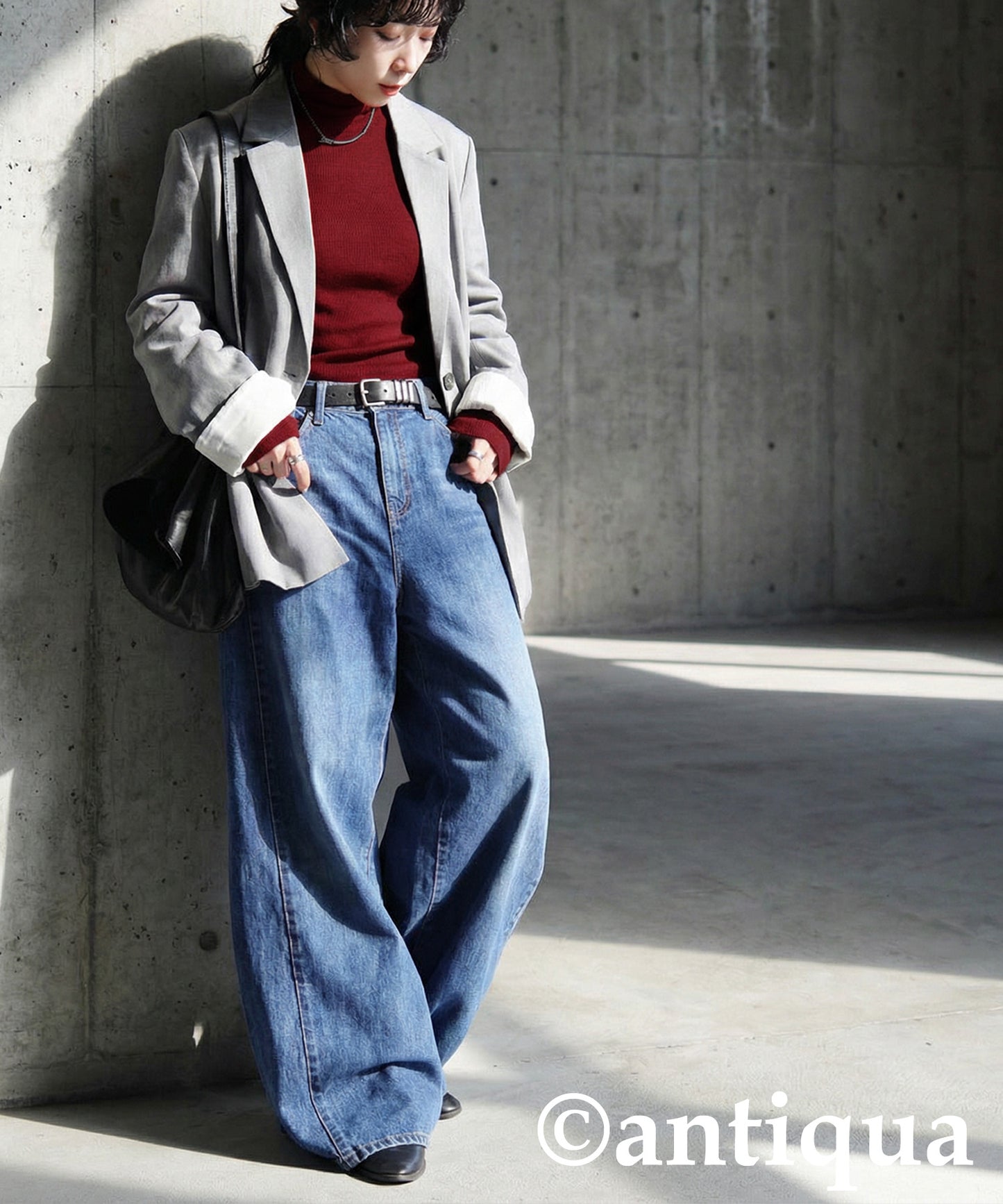 Wool Blend High Neck Knit Ladies