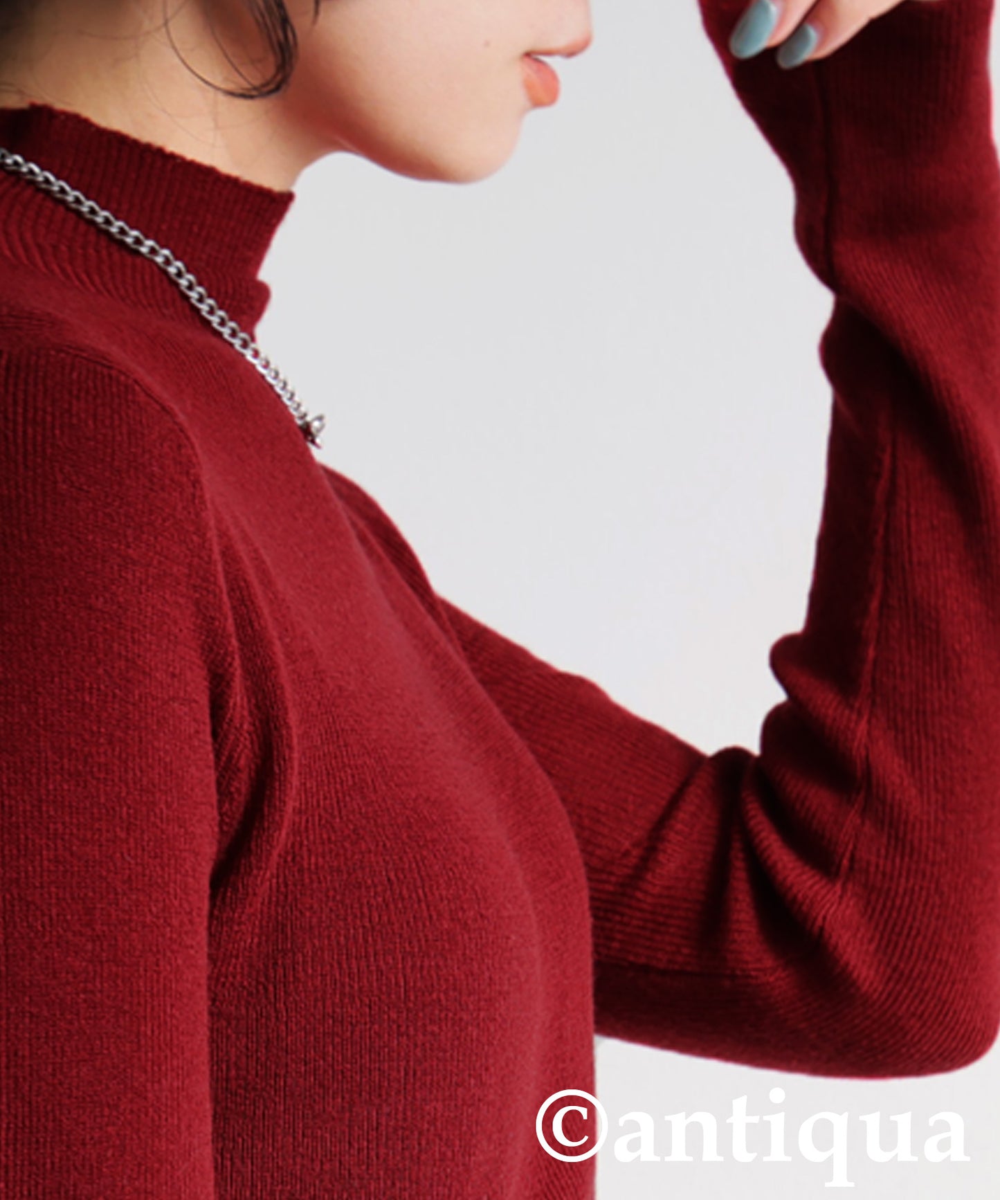 Wool Blend High Neck Knit Ladies