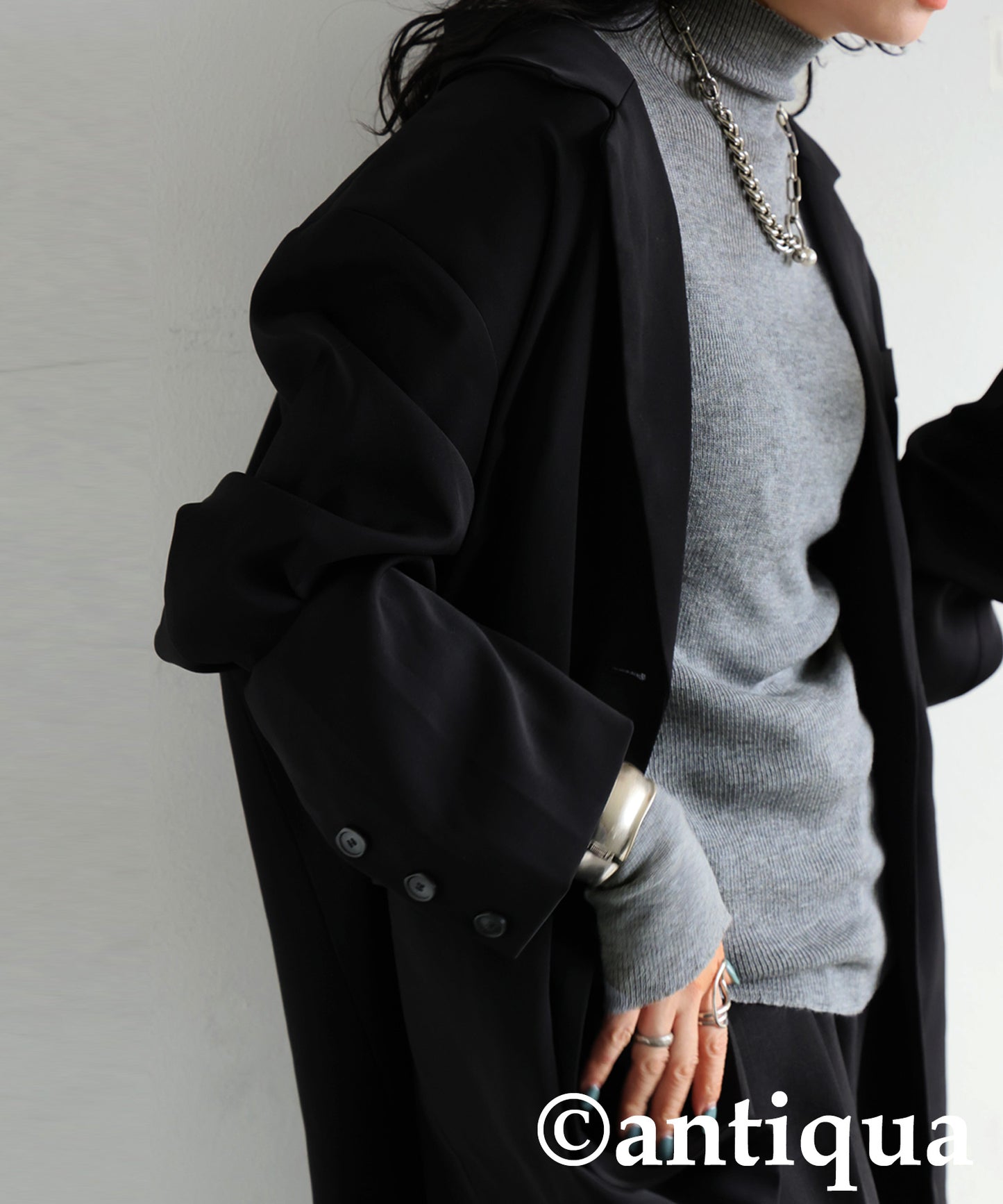 Wool Blend High Neck Knit Ladies