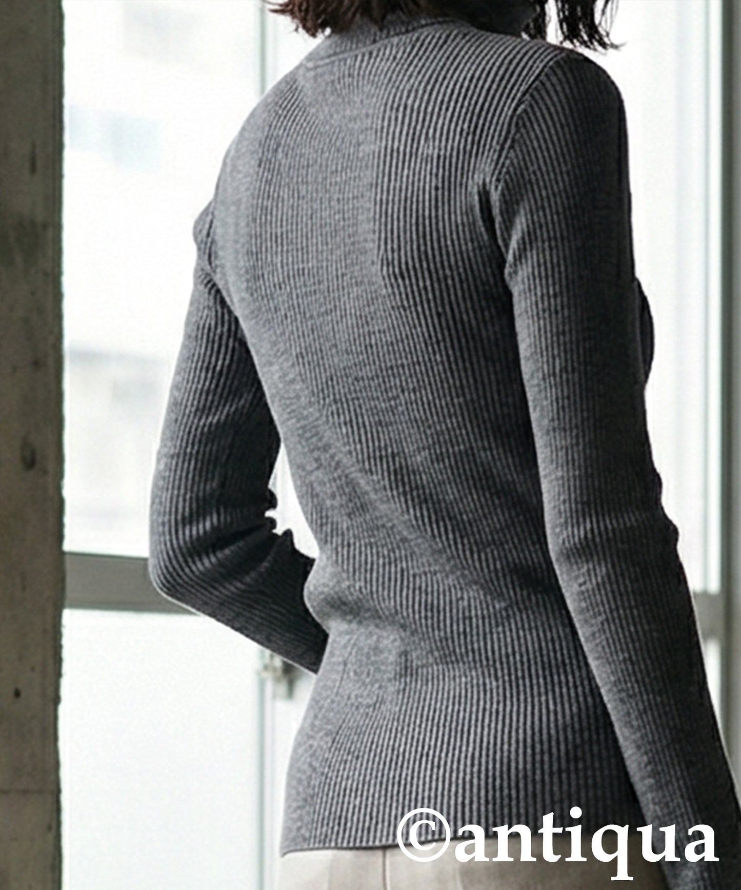 Wool Blend High Neck Knit Ladies
