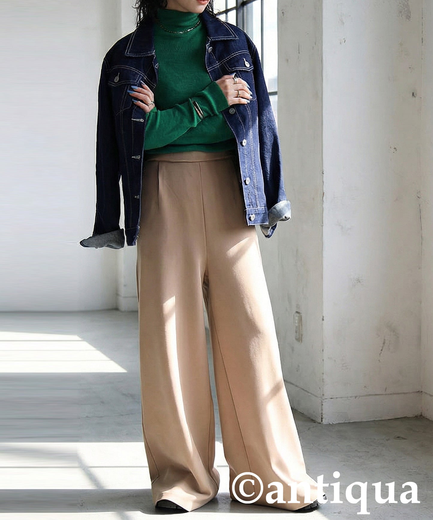 Wool Blend High Neck Knit Ladies