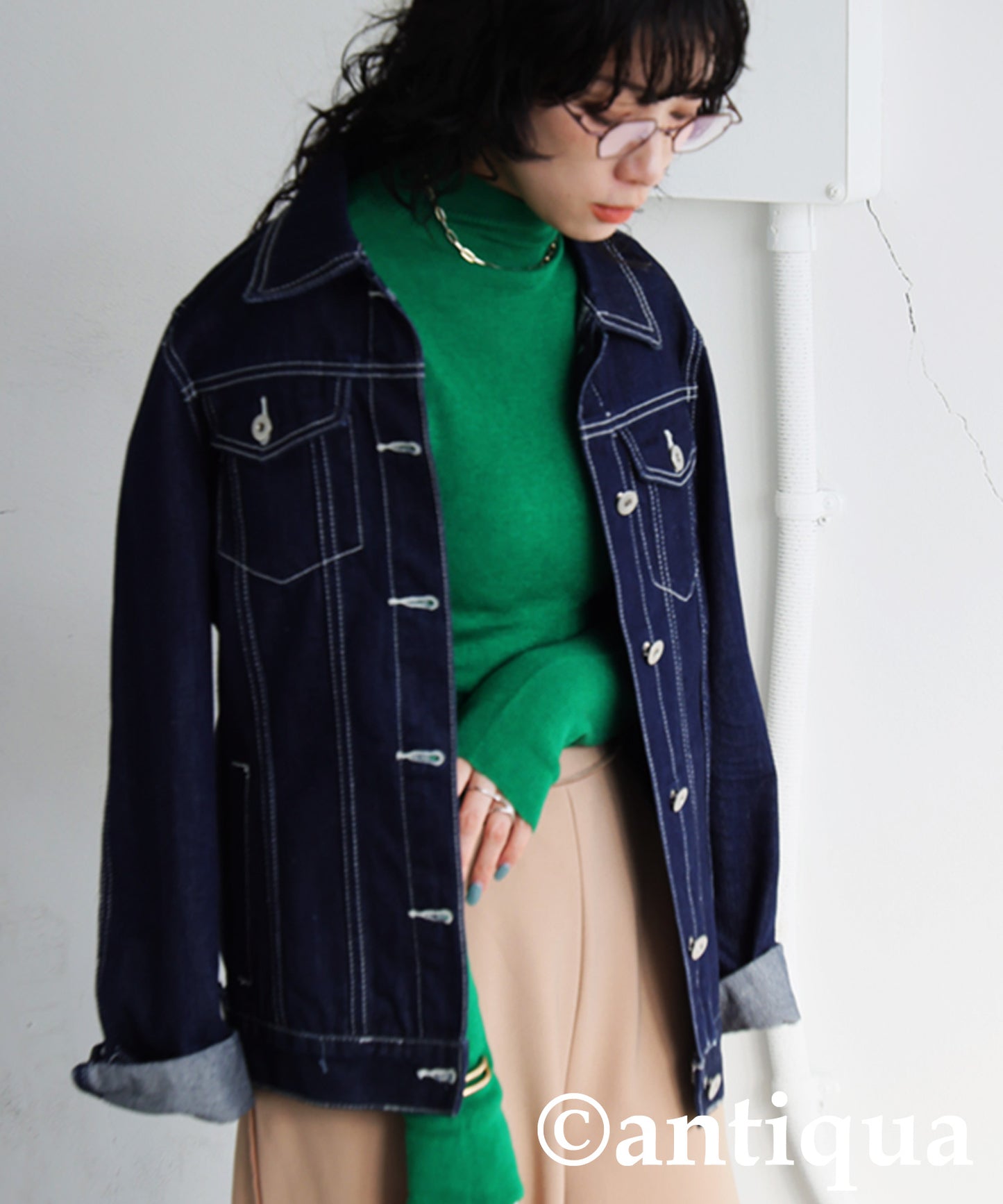 Wool Blend High Neck Knit Ladies