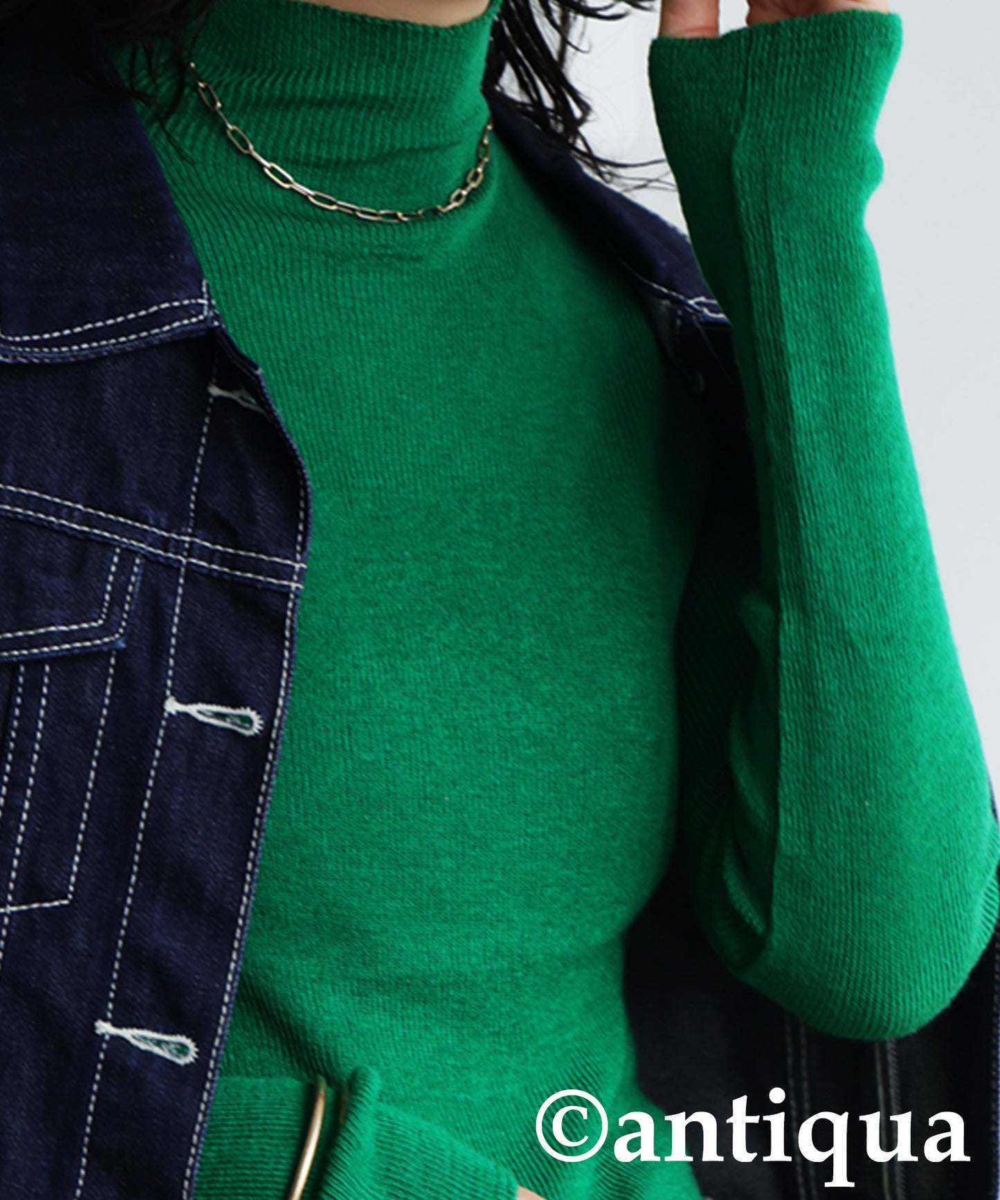 Wool Blend High Neck Knit Ladies