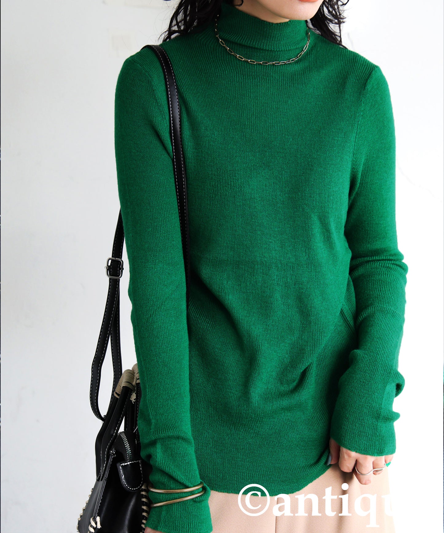 Wool Blend High Neck Knit Ladies